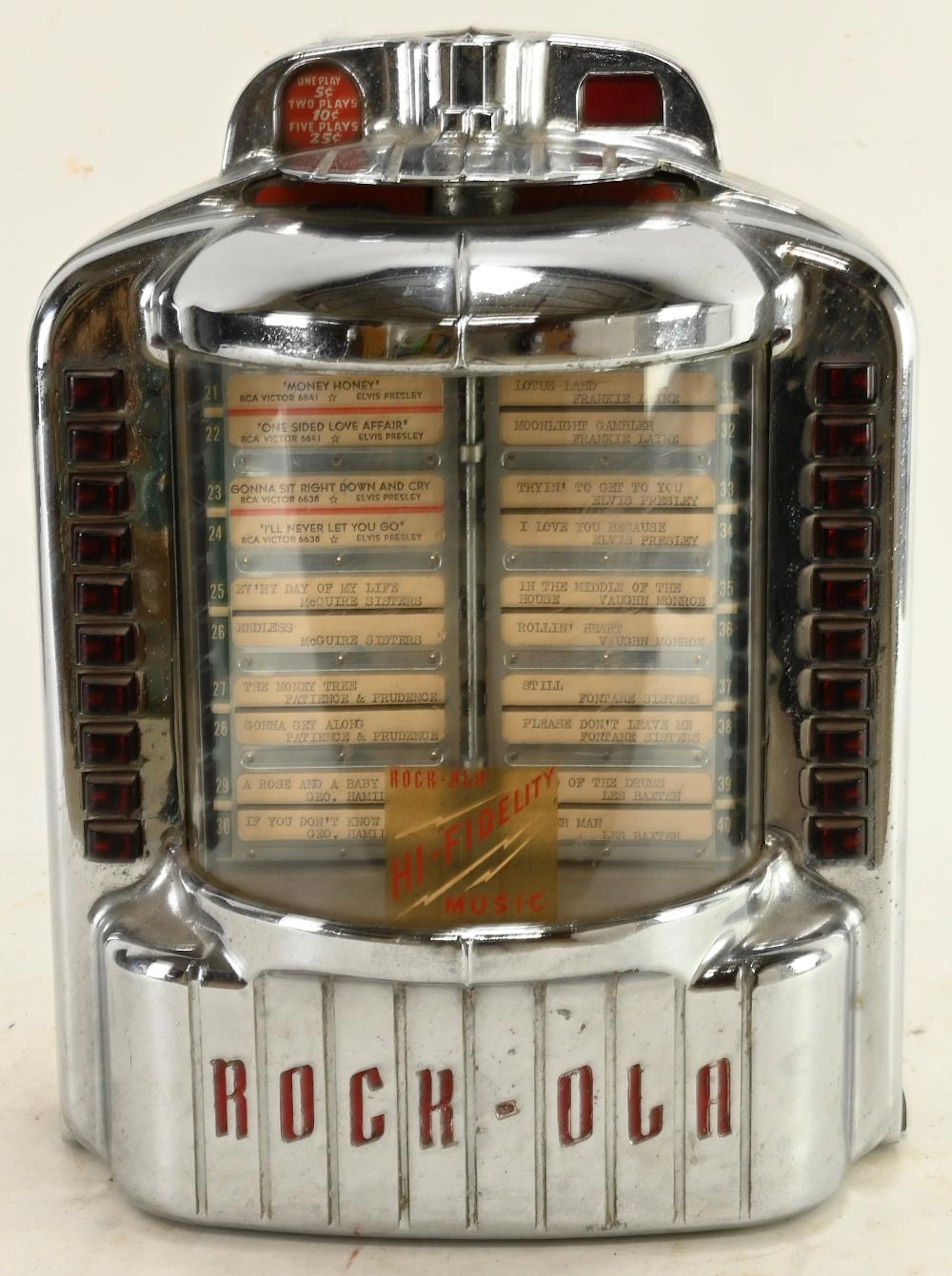 Vintage Rock-Ola Hi-Fidelity Jukebox Coin Op Wallbox