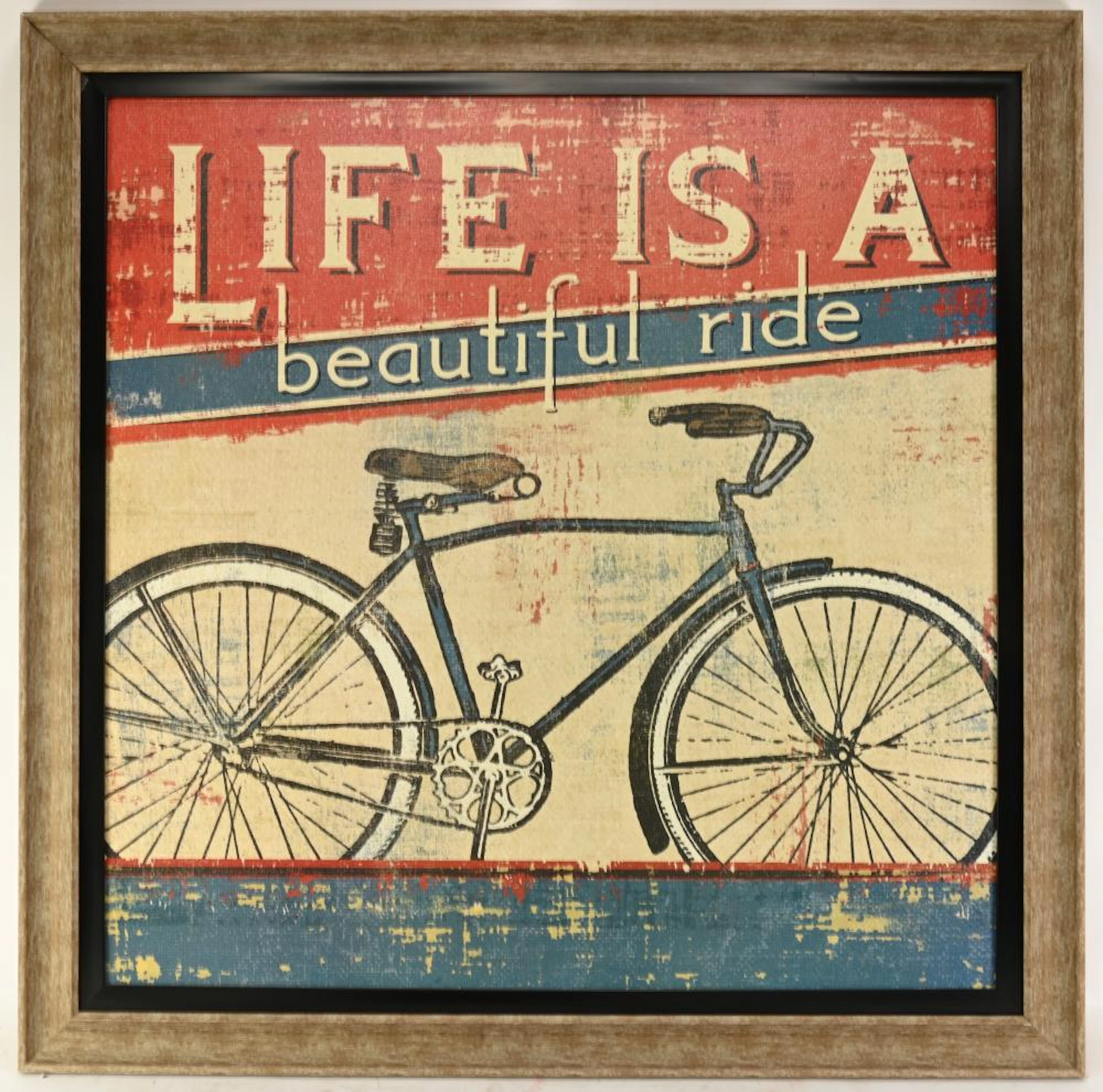 Vintage Style Life Is A Beautiful Ride Bicycle Art Print