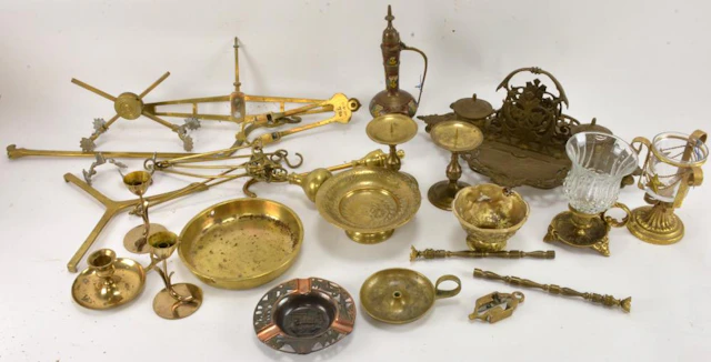 Vintage Inkwell And Brass Articles Collectio