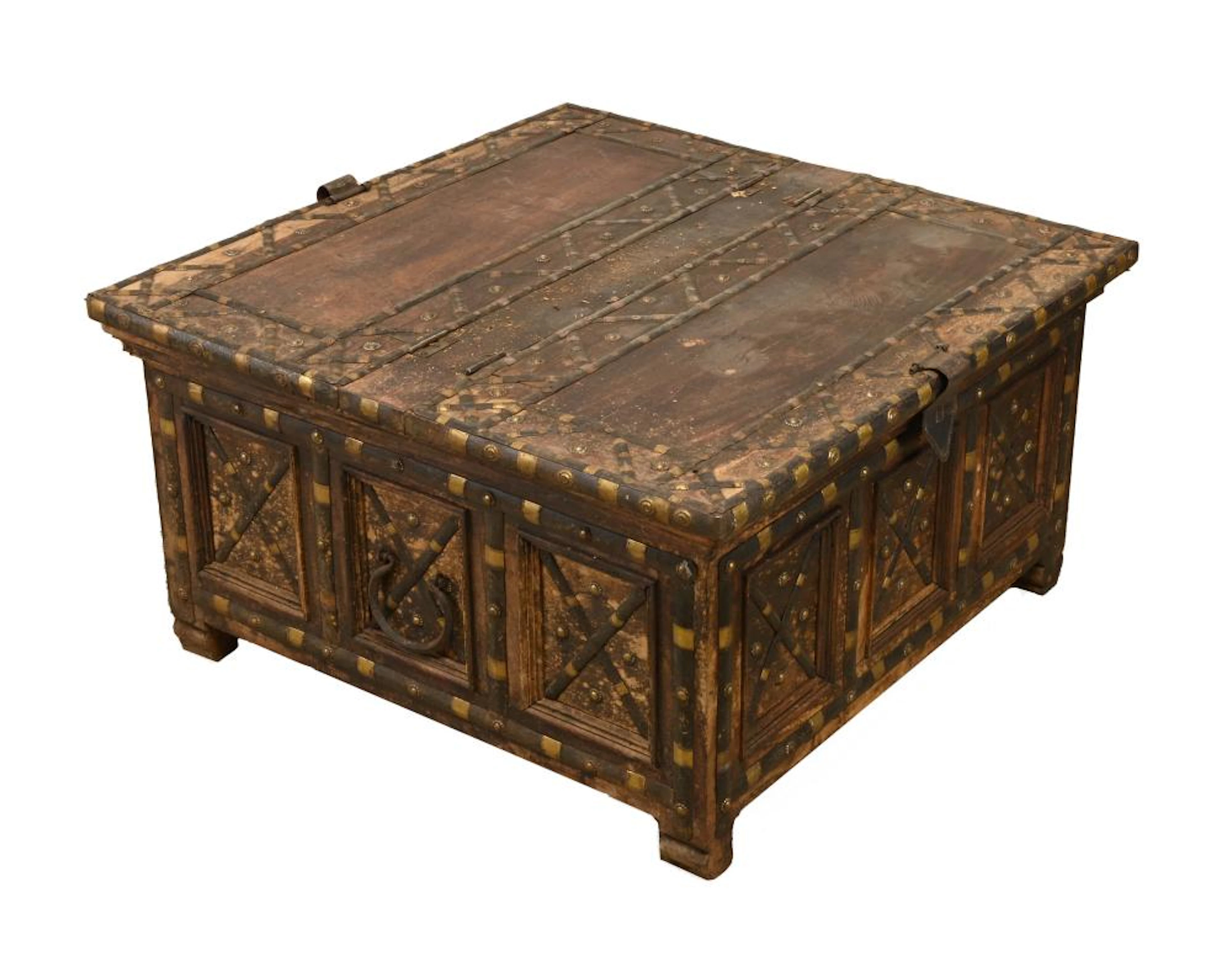 Antique Persian Handmade Decorated Travel Chest