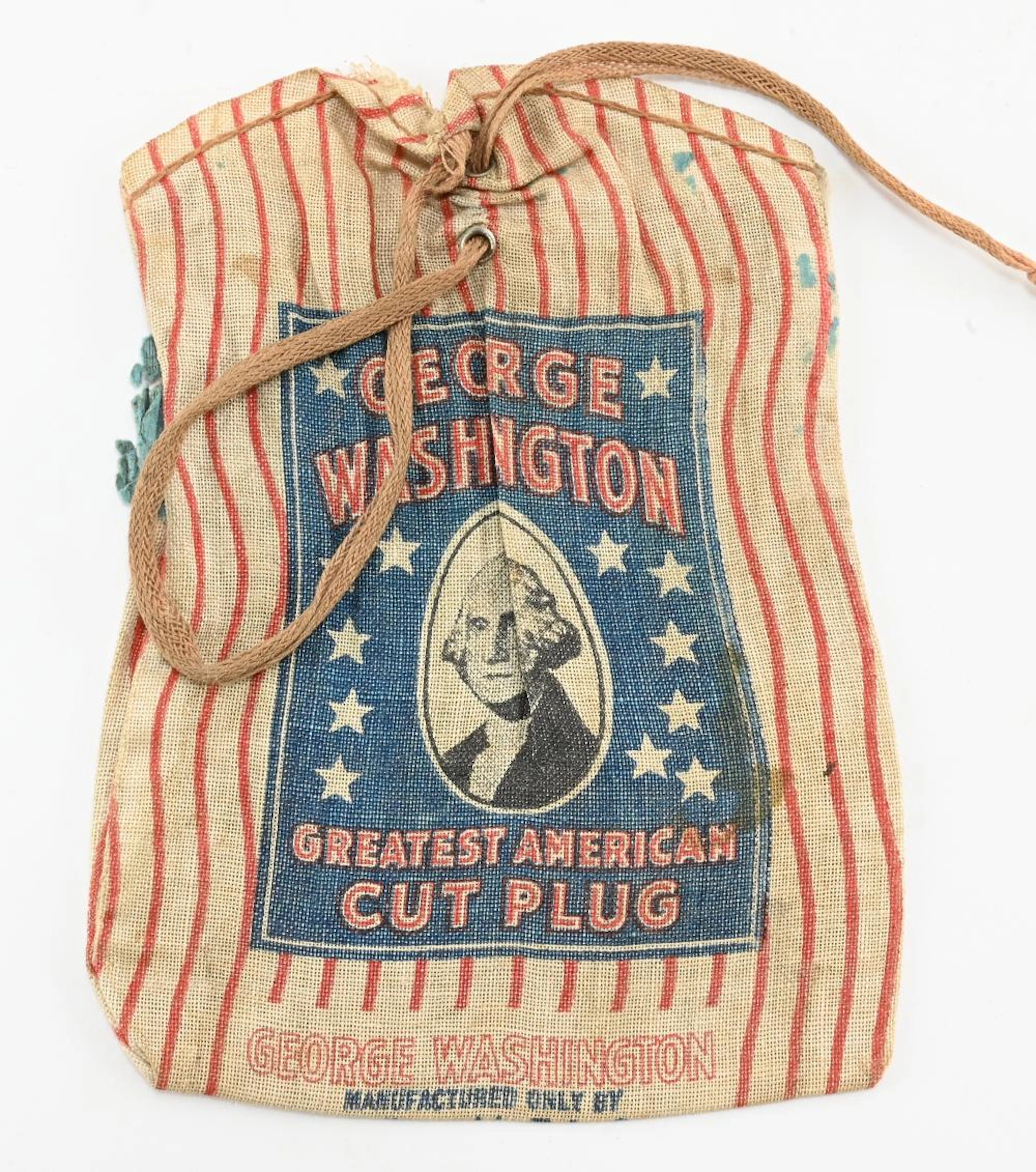 Vintage George Washington Cut Plug Tobacco Cloth Bag