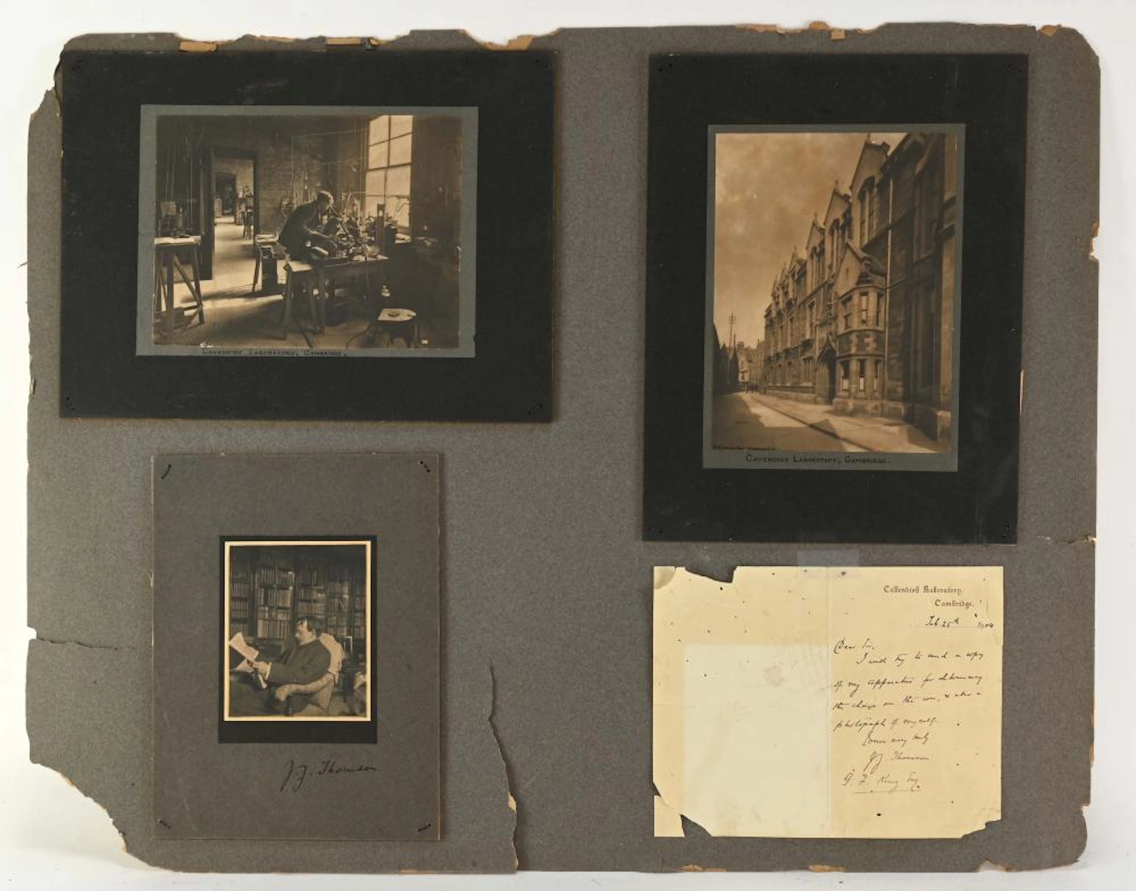obel Prize Winner Sir Joseph Thomson Letter and Photos to George Kunz