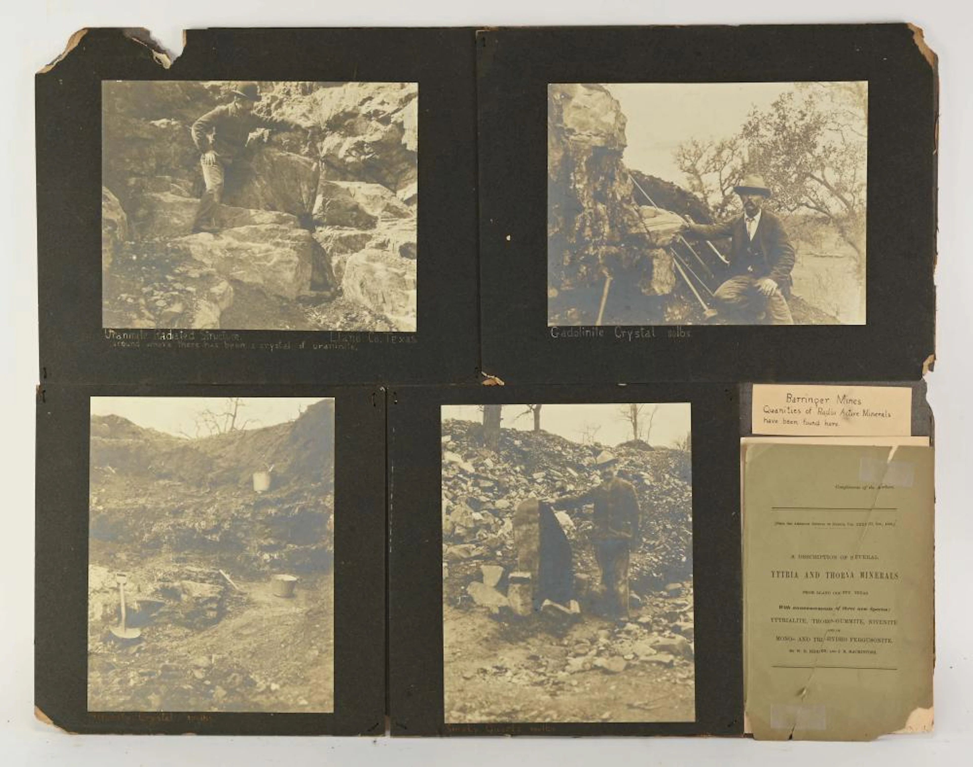 Hidden and Macintosh Barringer Mines Radium Uranite Cabinet Photos