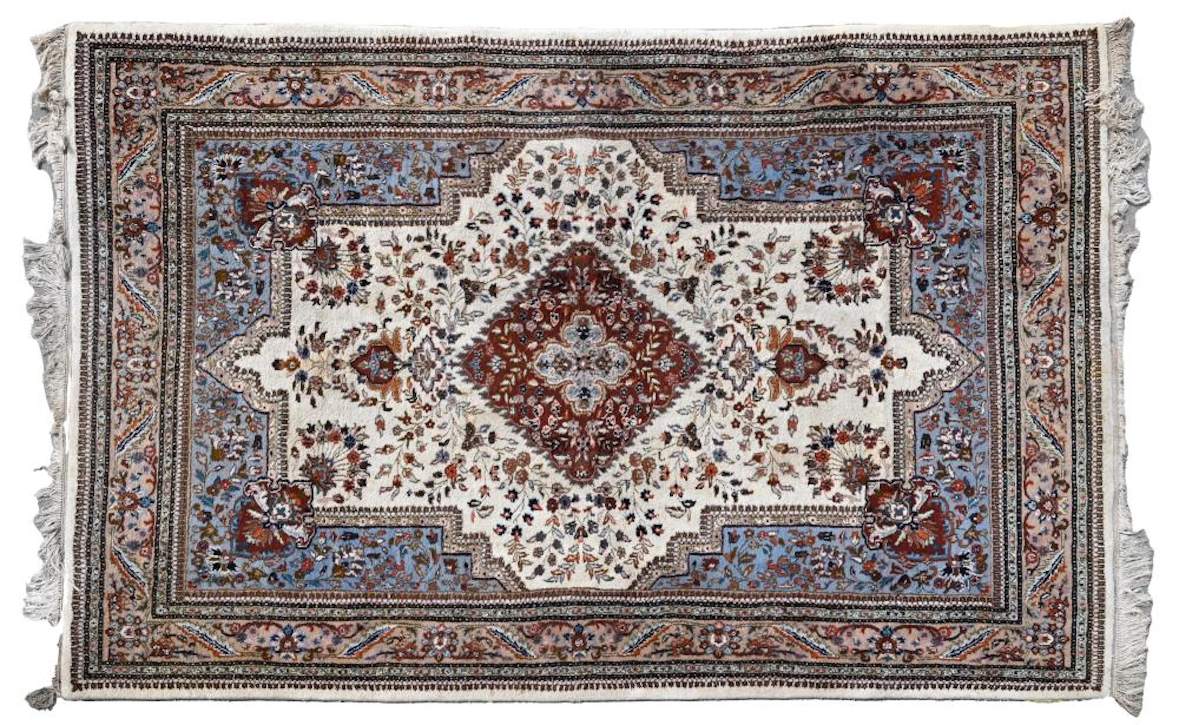 Vintage India Taba Tabriz Handmade Wool Rug