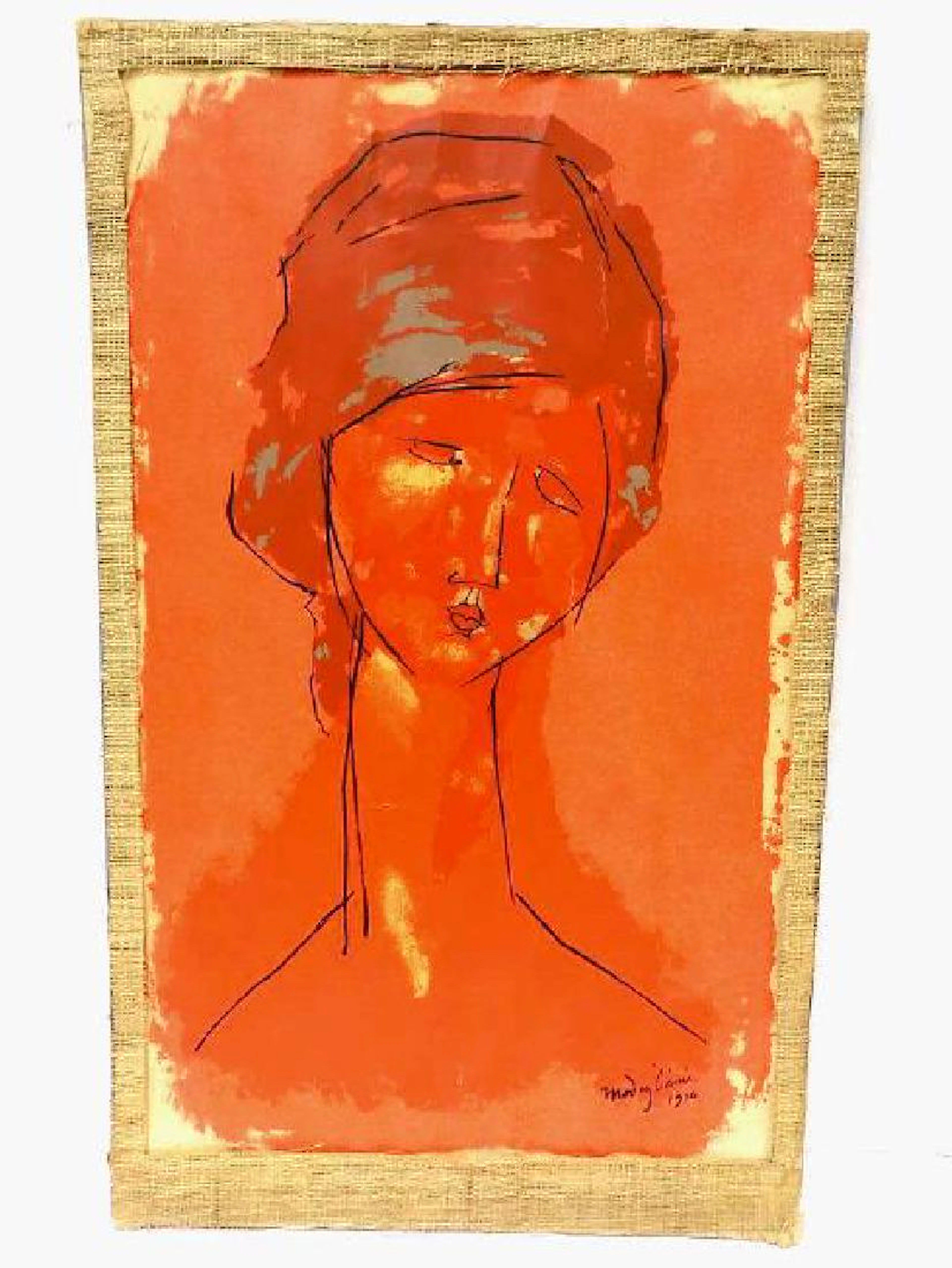 Modigliani - head of a woman 1910 screen print