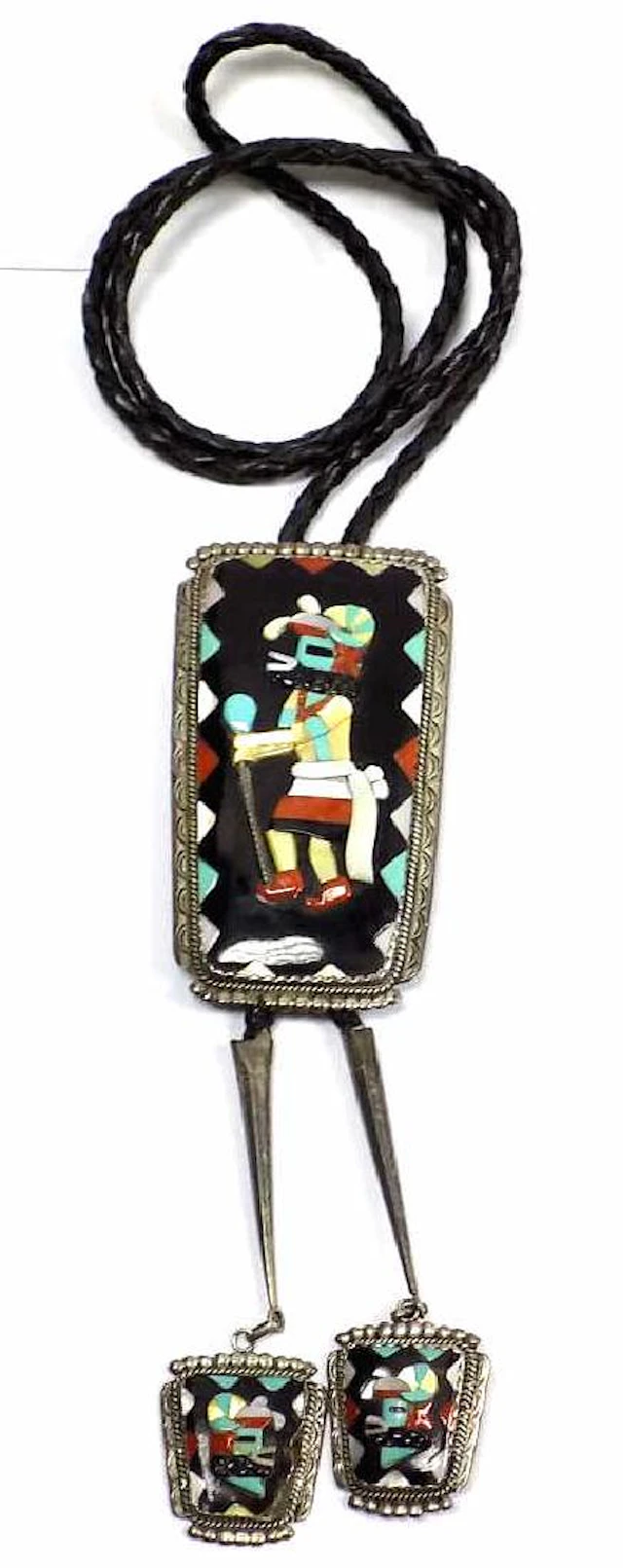 Elsa te- american indian zuni silver & stone bolo