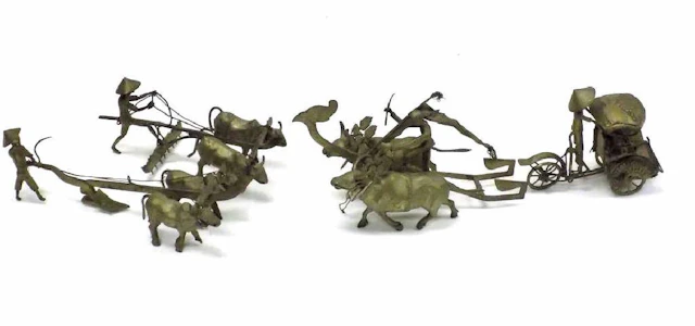 Balinese metal work figural sculpture group