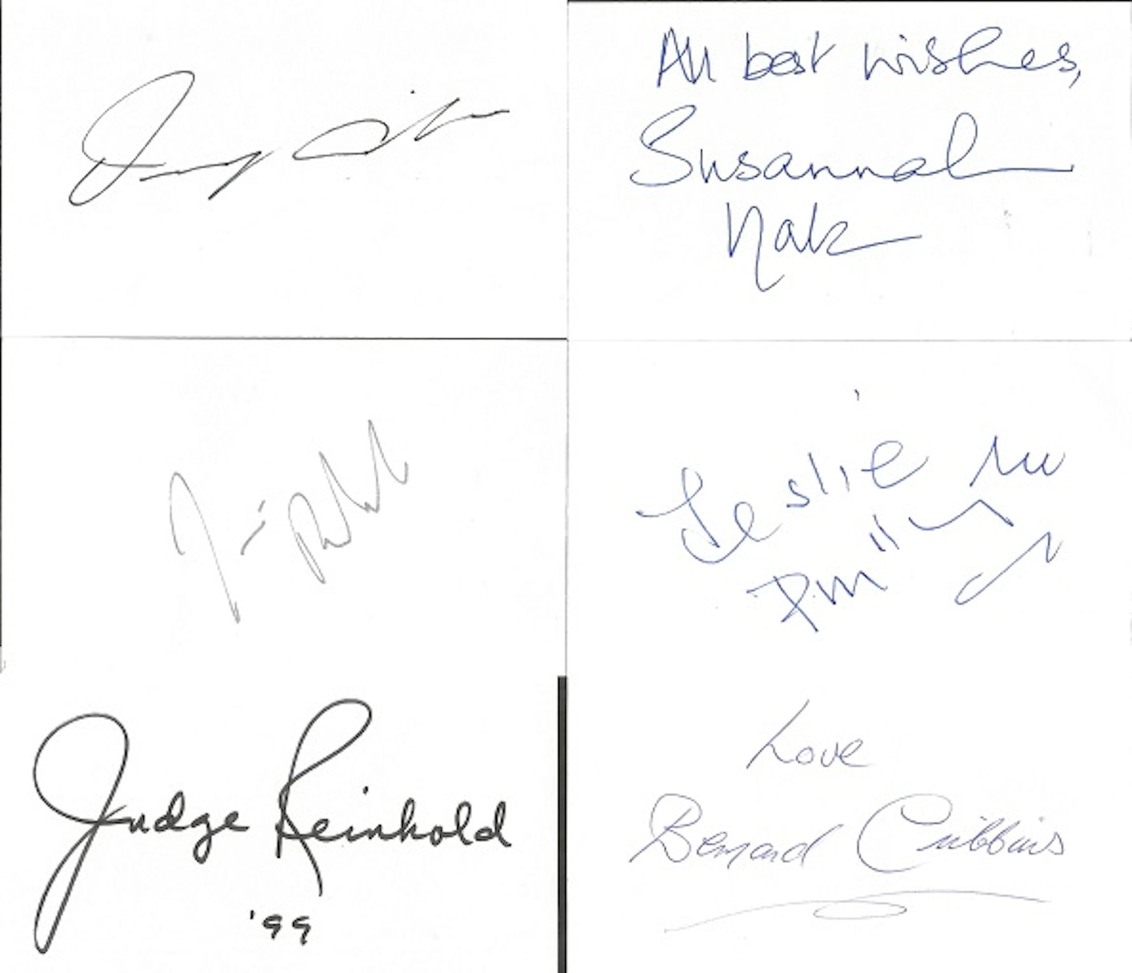 TV/film signed white card collection