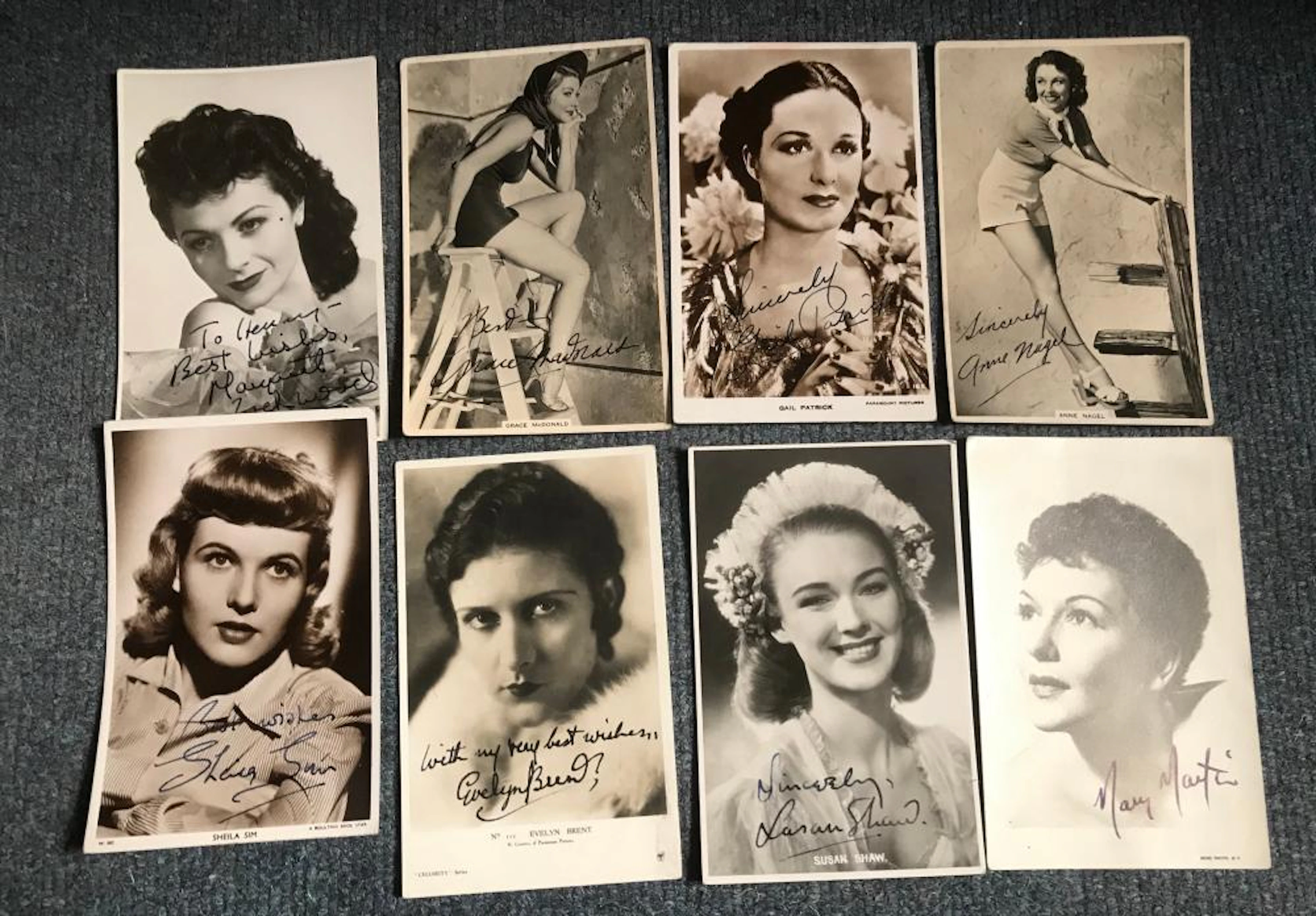 TV Film autograph collection. Fifteen signed 6 x 4 inch vintage photos, some dedicated. Includes