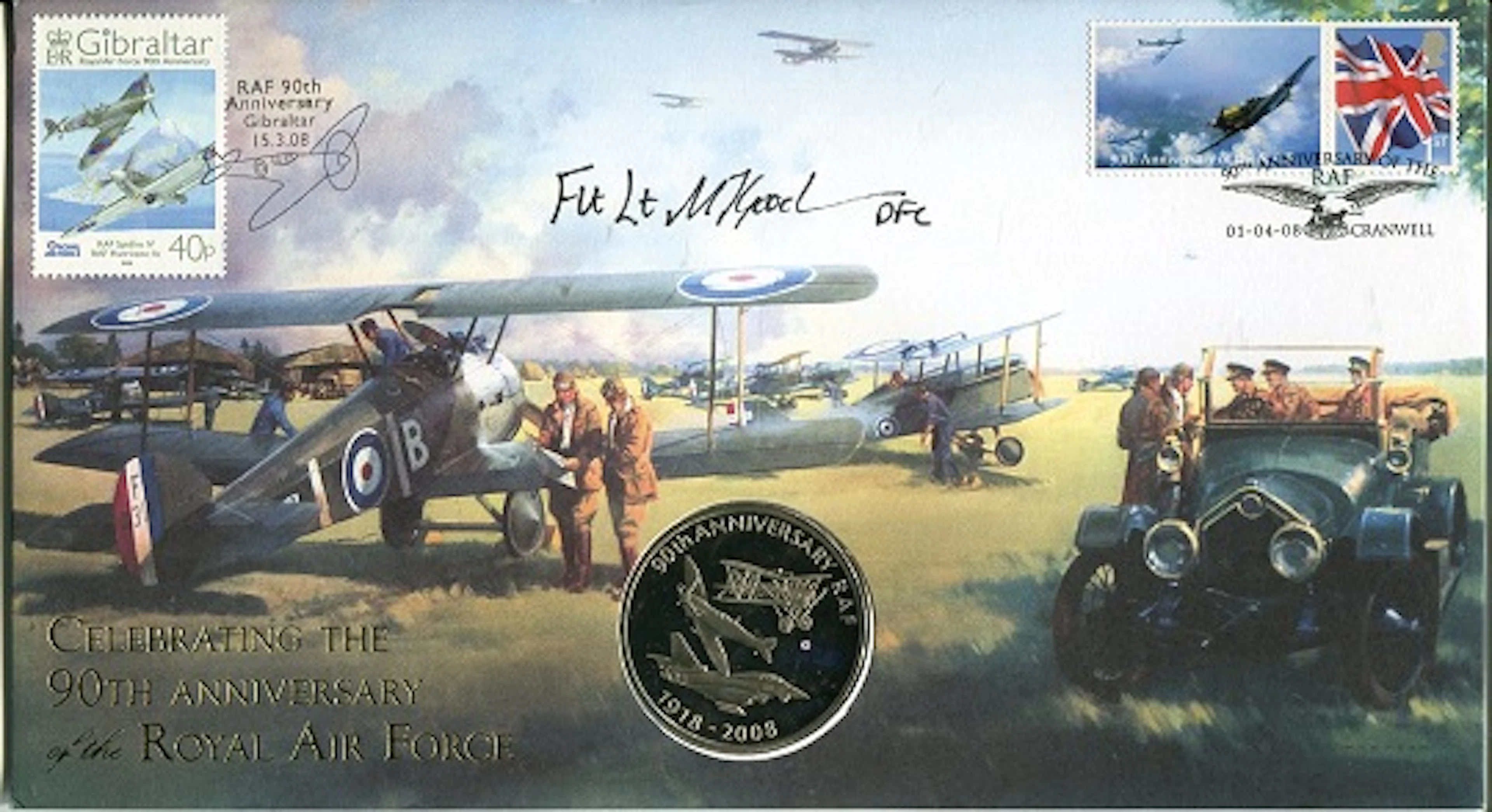 IRAQ WAR PILOT Buckingham Covers 90th anniversary of the RAF coin cover signed by Flt Lt Michelle Goodman DFC