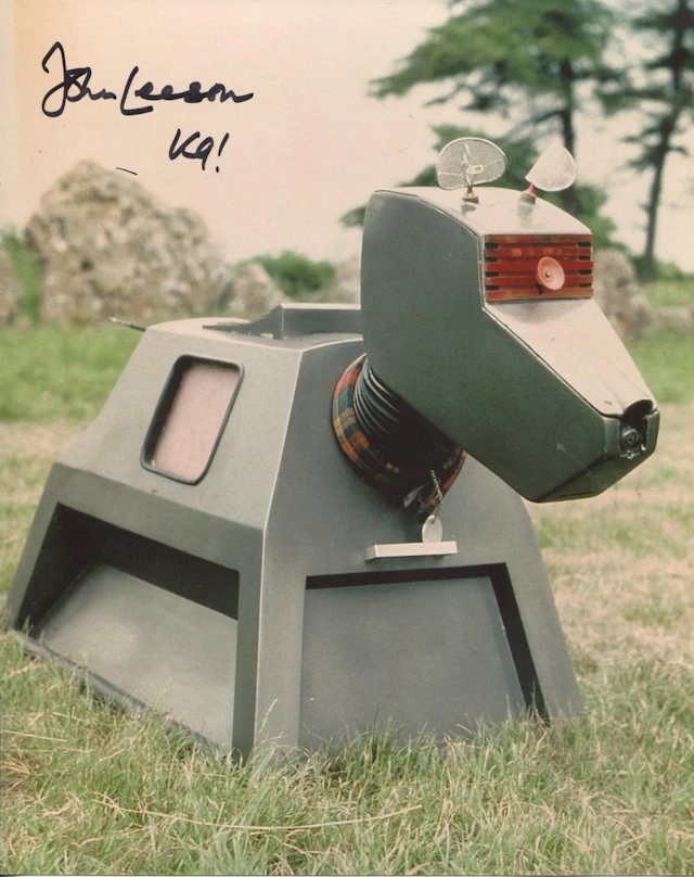 Doctor Who 8x10 photo signed by actor John Leeson who played K9 in the series. Good condition. All