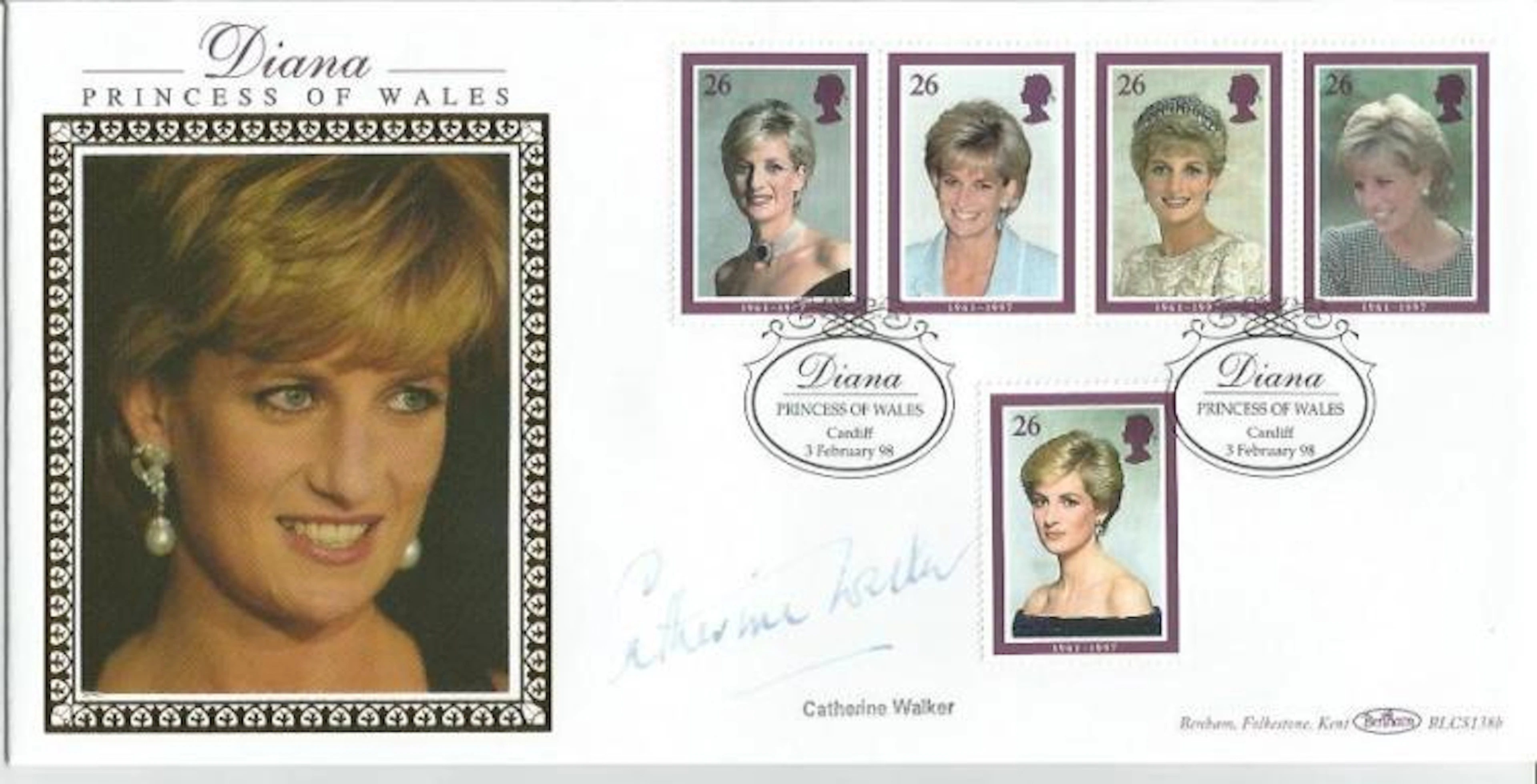 Catherine Walker signed Benham official Diana Princess of Wales BLCS138b FDC