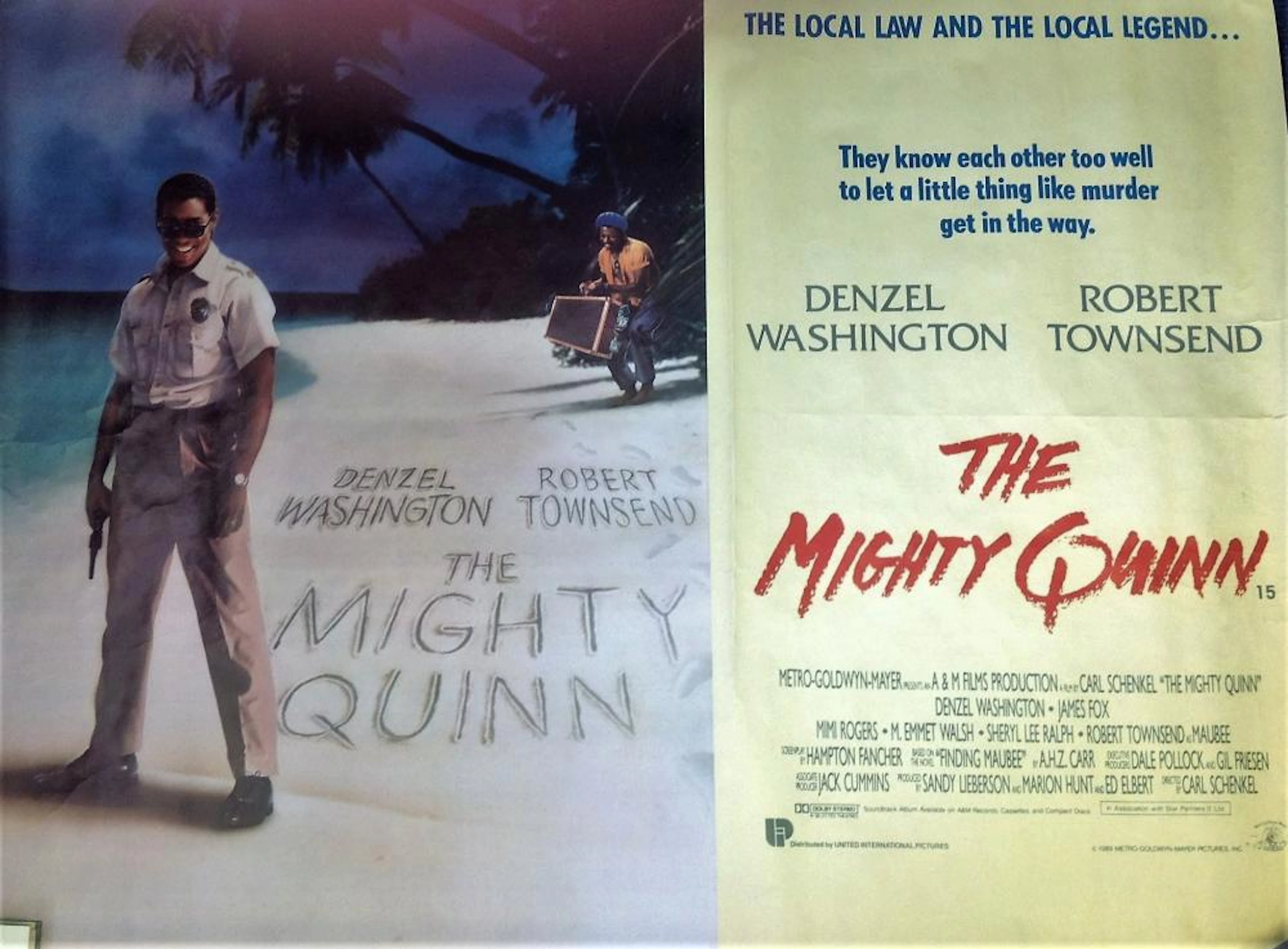 The Mighty Quinn 30x40 approx rolled movie poster from the 1989 thriller film starring Denzel