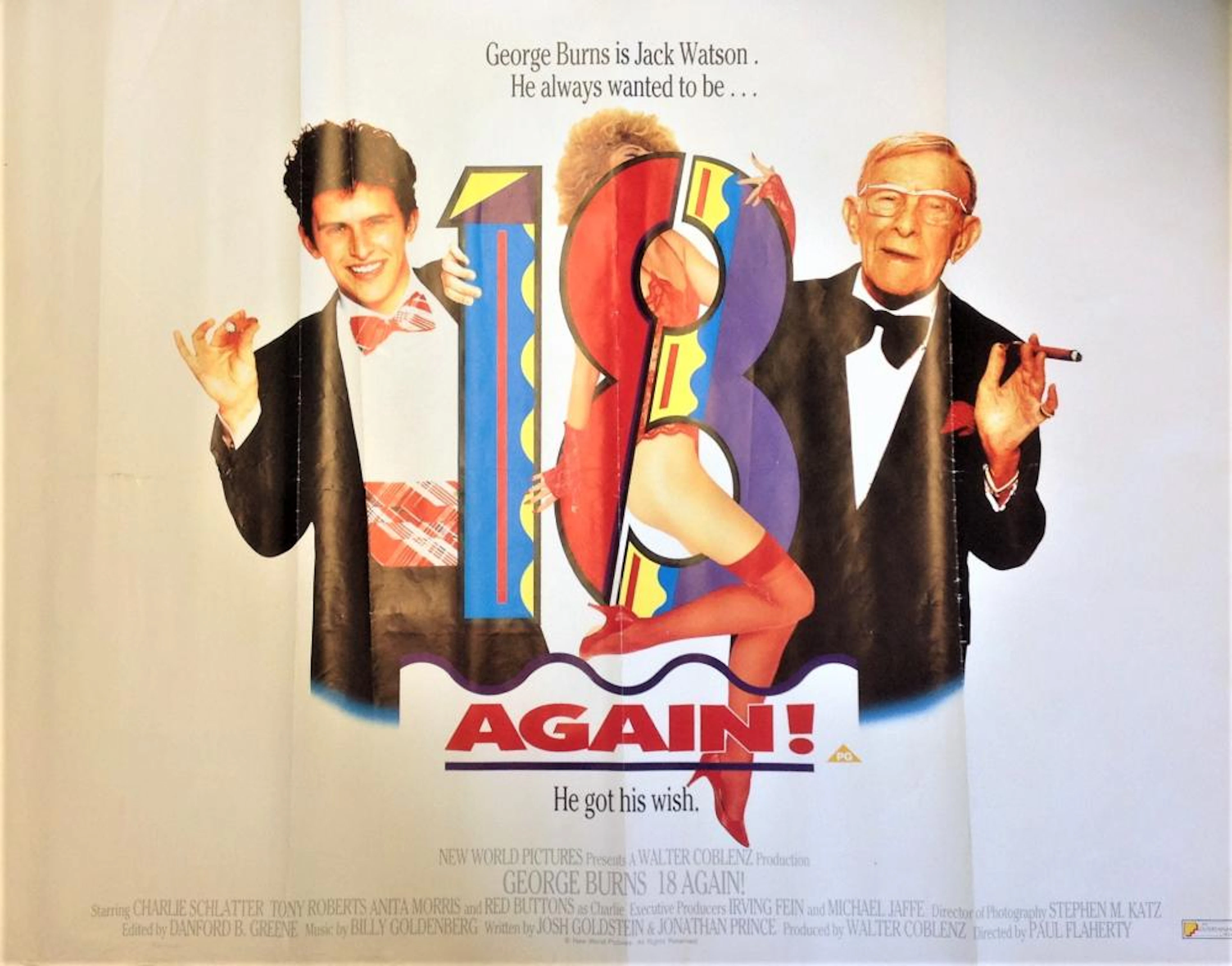 Eighteen Again 30x40 movie poster from the 1988 American fantasy-comedy film directed by Paul