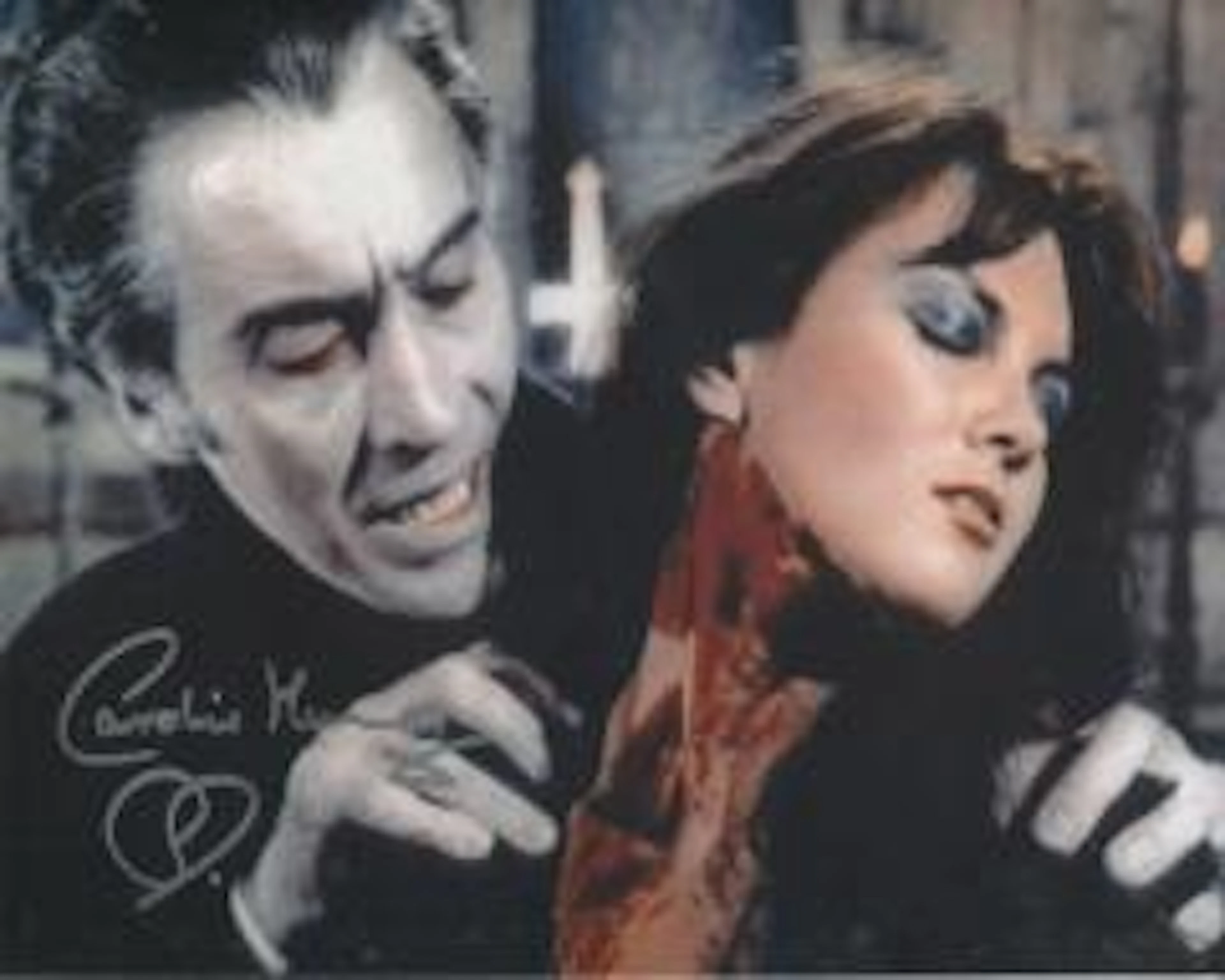 Dracula 8x10 inch photo from the Hammer Horror film Dracula AD72 signed by Caroline Munro. Good condition.