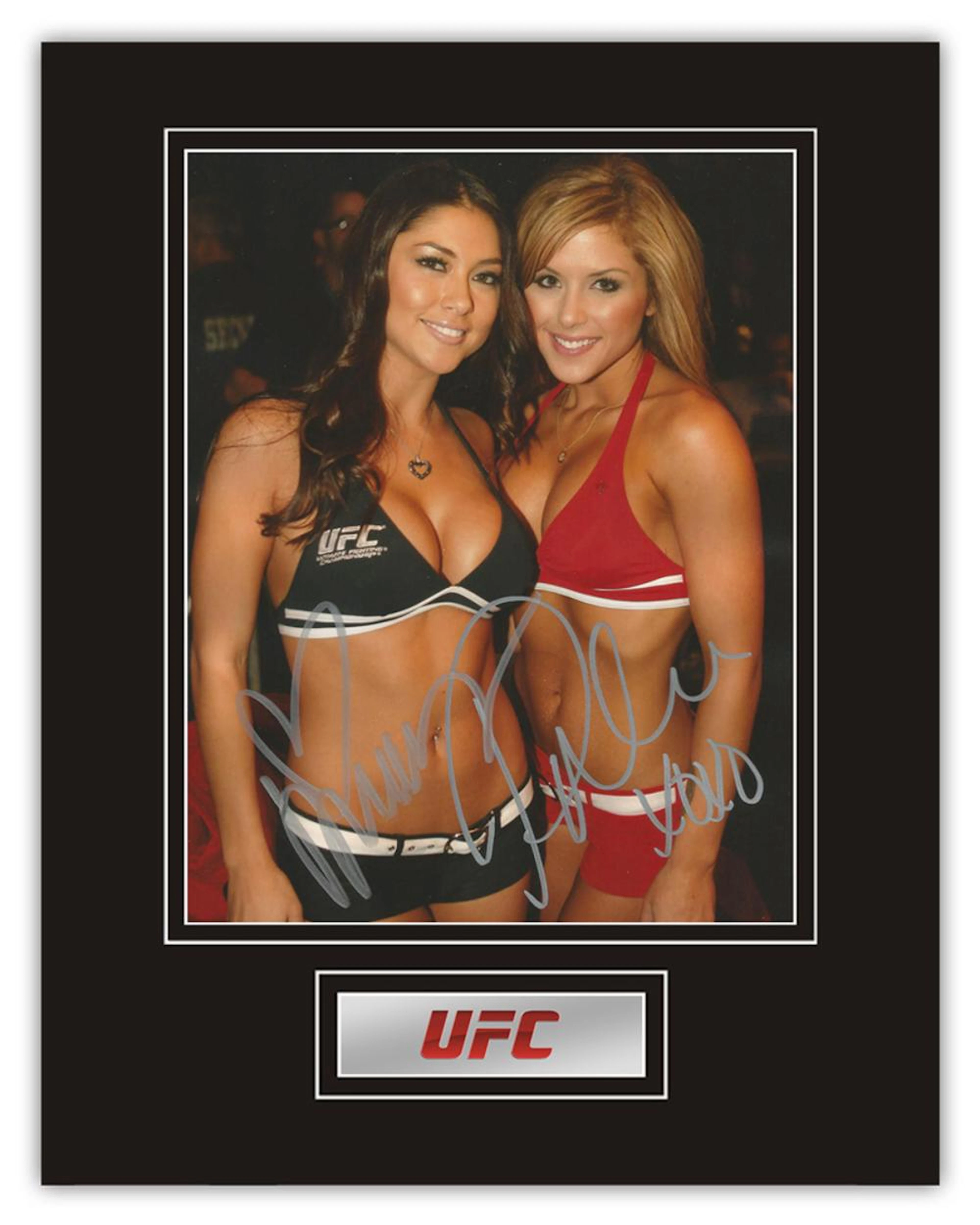 Stunning Display! UFC Ring Girls Arianny Celeste / Brittney Palmer hand signed professionally