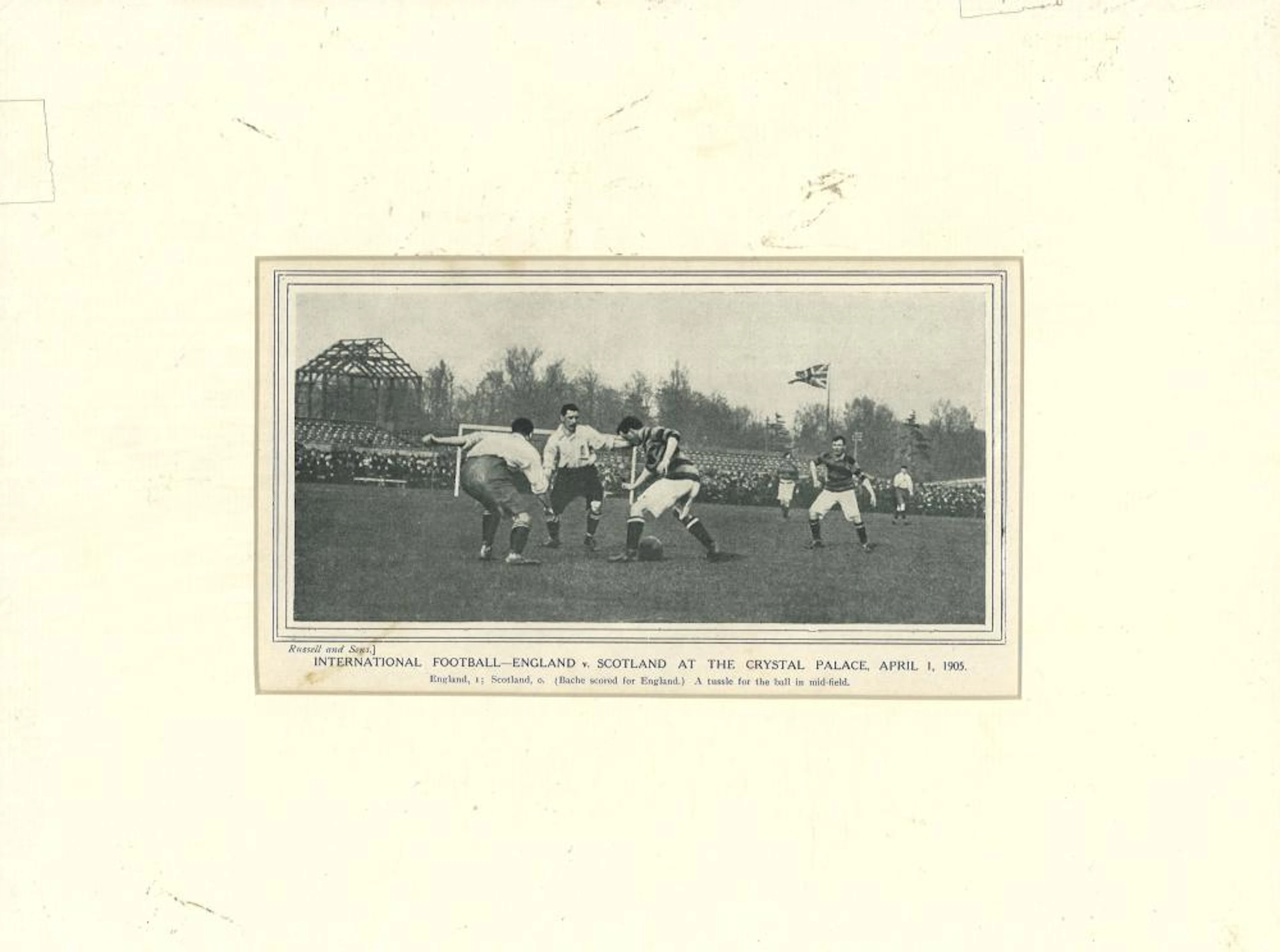 Football 3, vintage UNSIGNED photos of the game between England and Scotland played at the Crystal