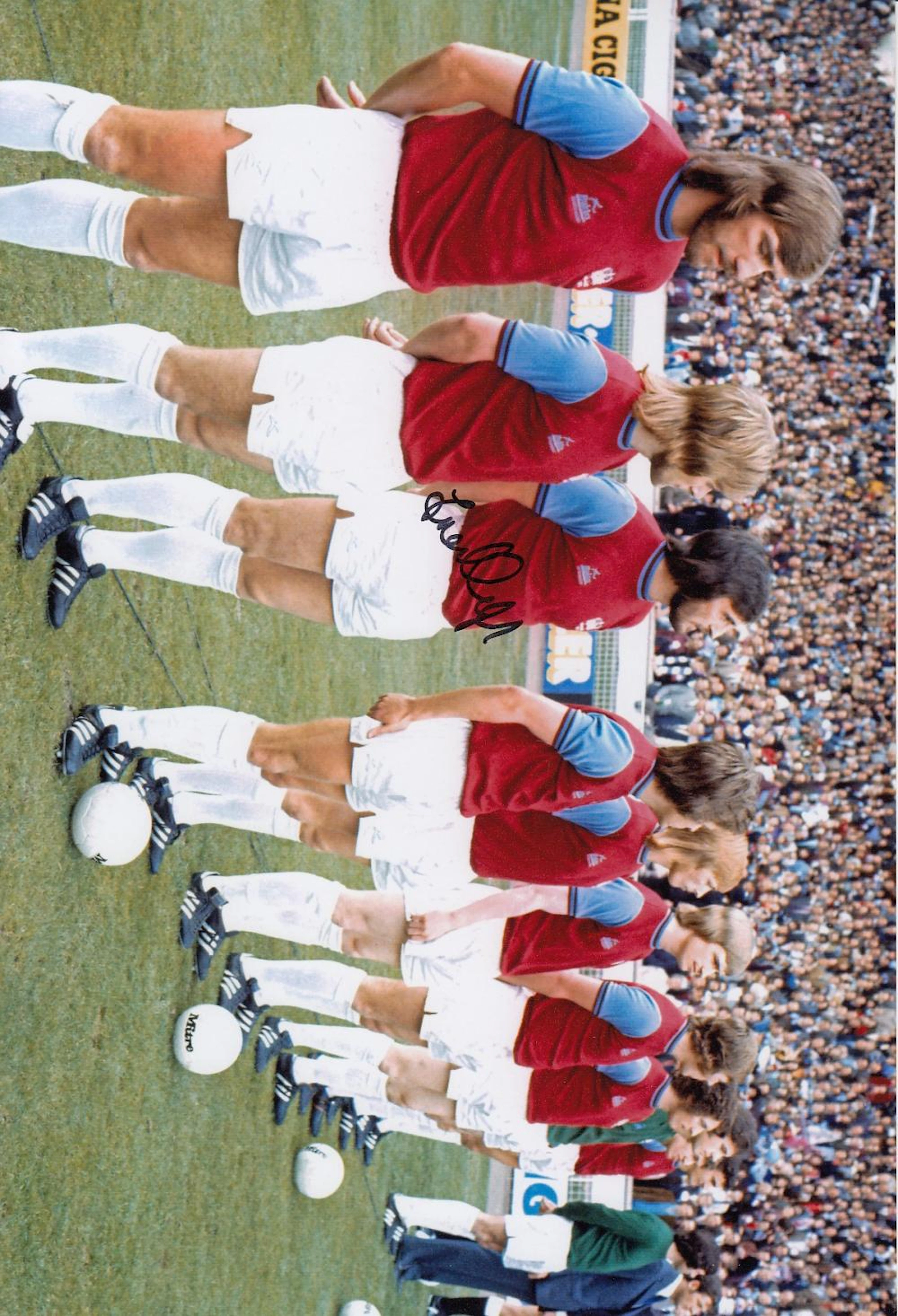 Autographed FRANK LAMPARD 12 x 8 photo - Col, depicting West Ham United players standing shoulder to