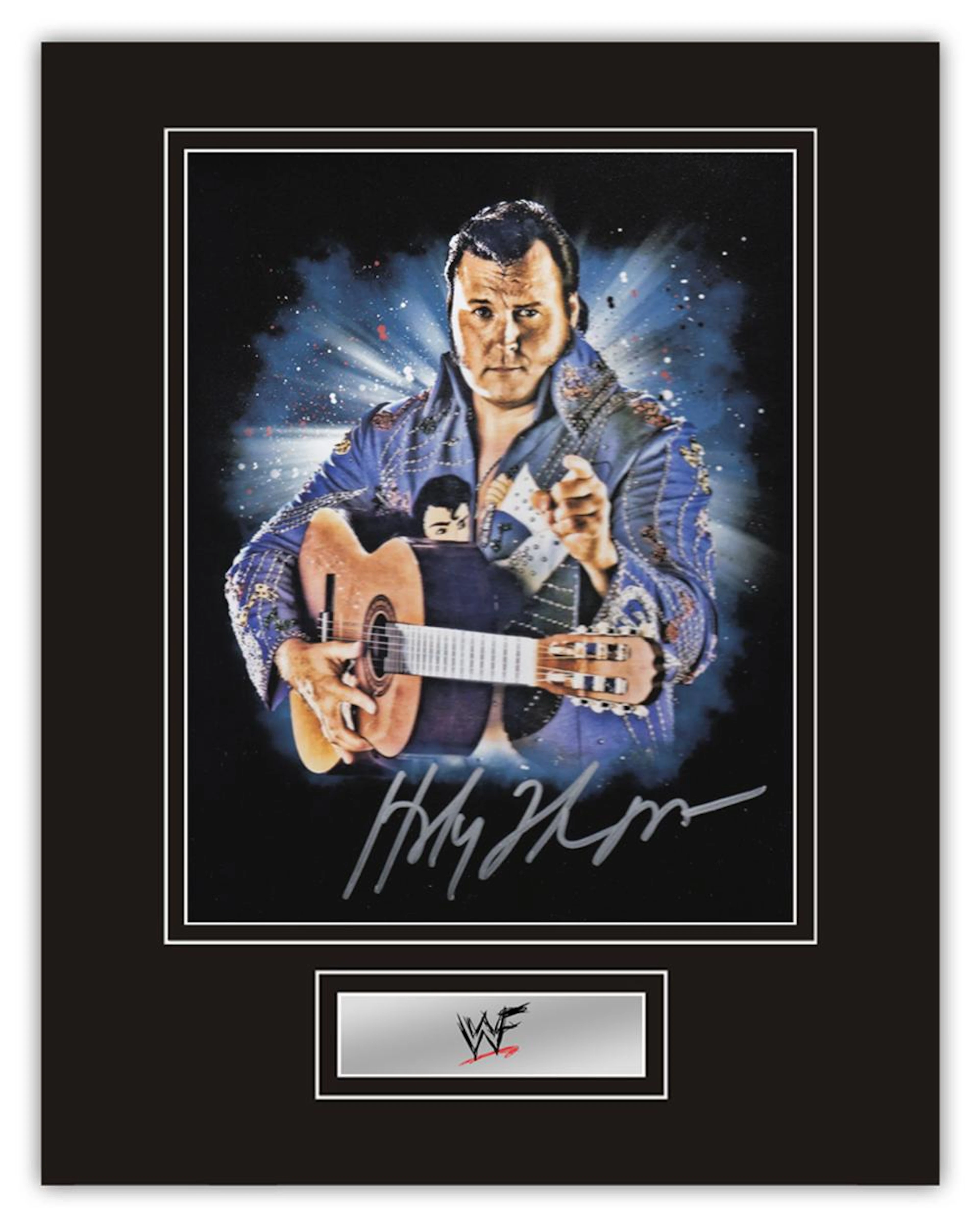 Stunning Display! WWE/WWF The Honky Tonk Man hand signed professionally mounted display. This
