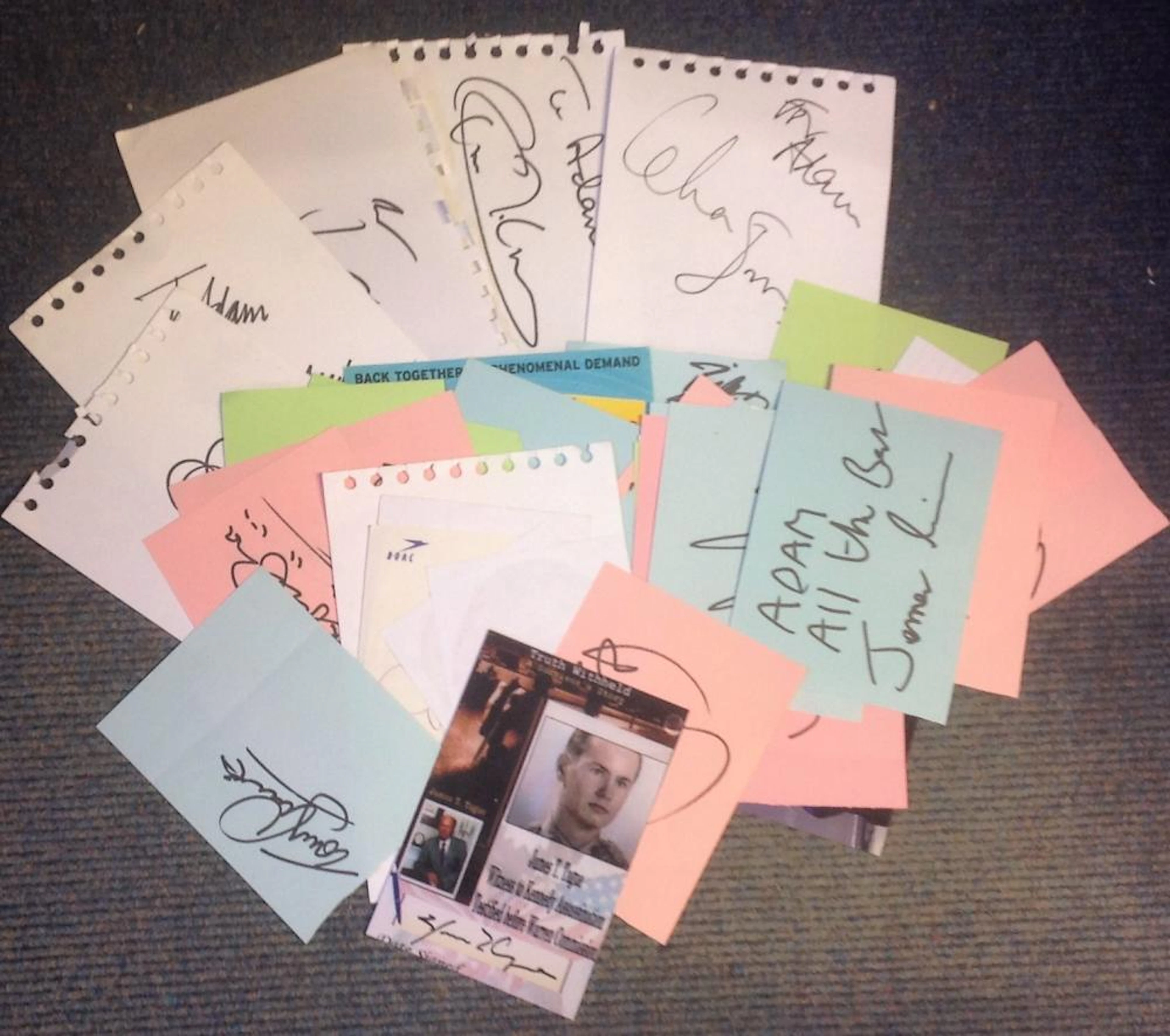 Assorted signature piece collection. 39 pieces. Assorted sizes and couple of photos. Some of names