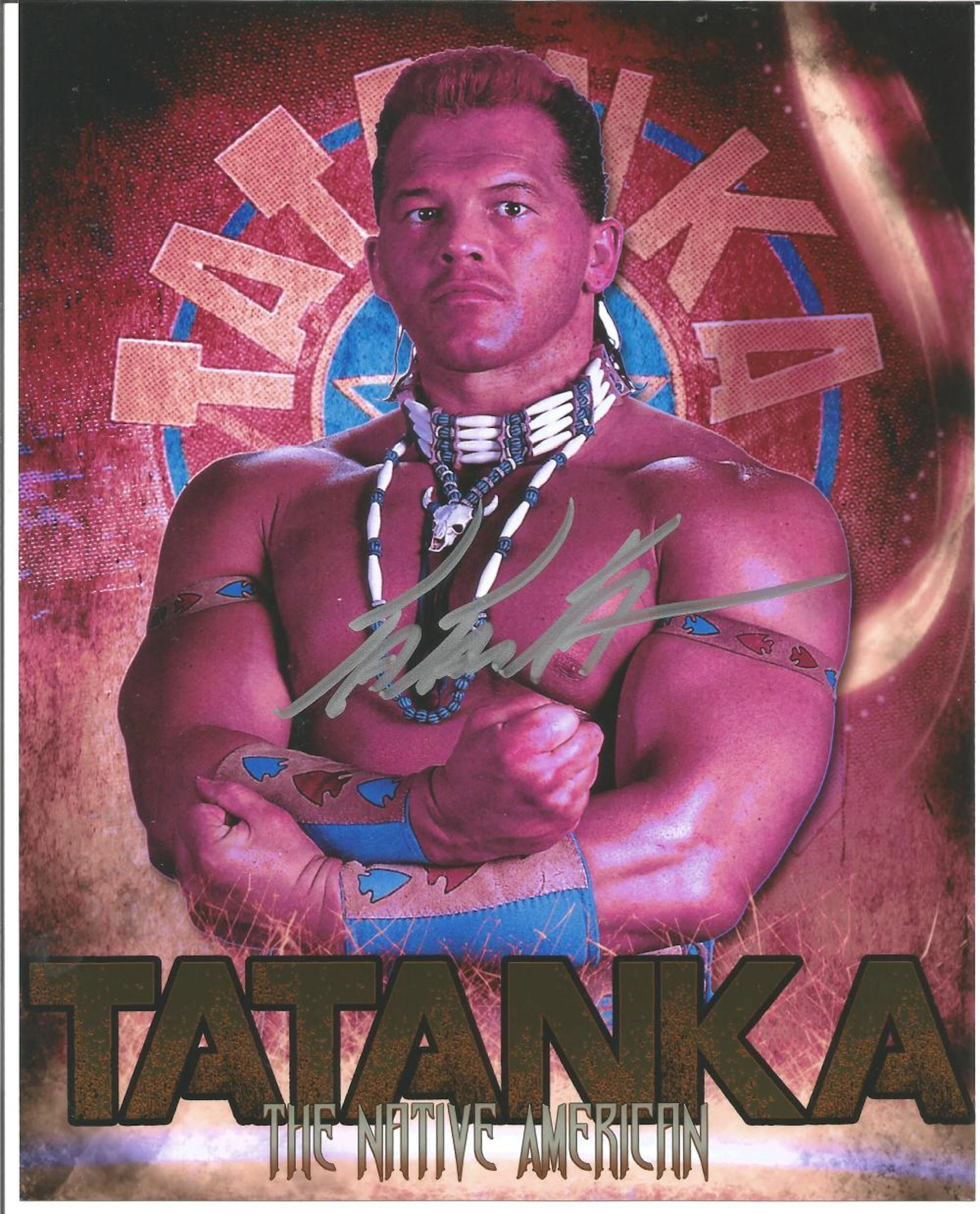 Blowout Sale! WWE/WWF Tatanka hand signed 10x8 photo. This beautiful hand-signed photo depicts WWE/