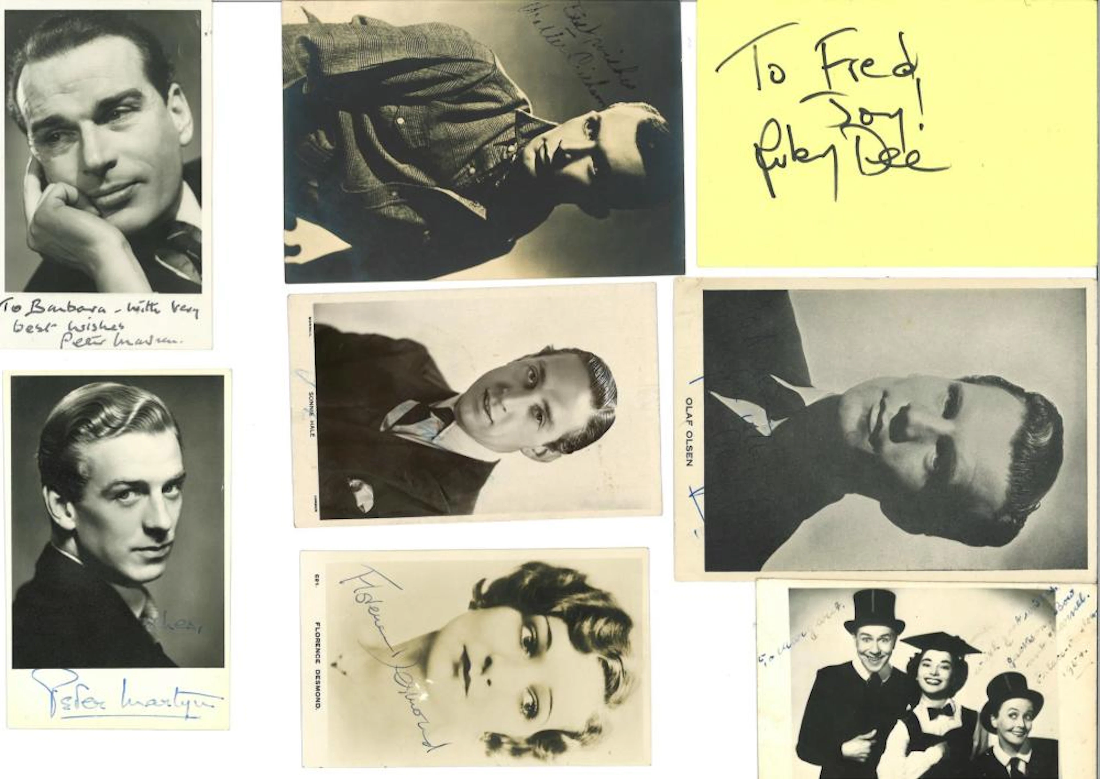 Vintage TV collection. 60+ signed photos, some may be printed. Various sizes but mainly 6x4 b/w.
