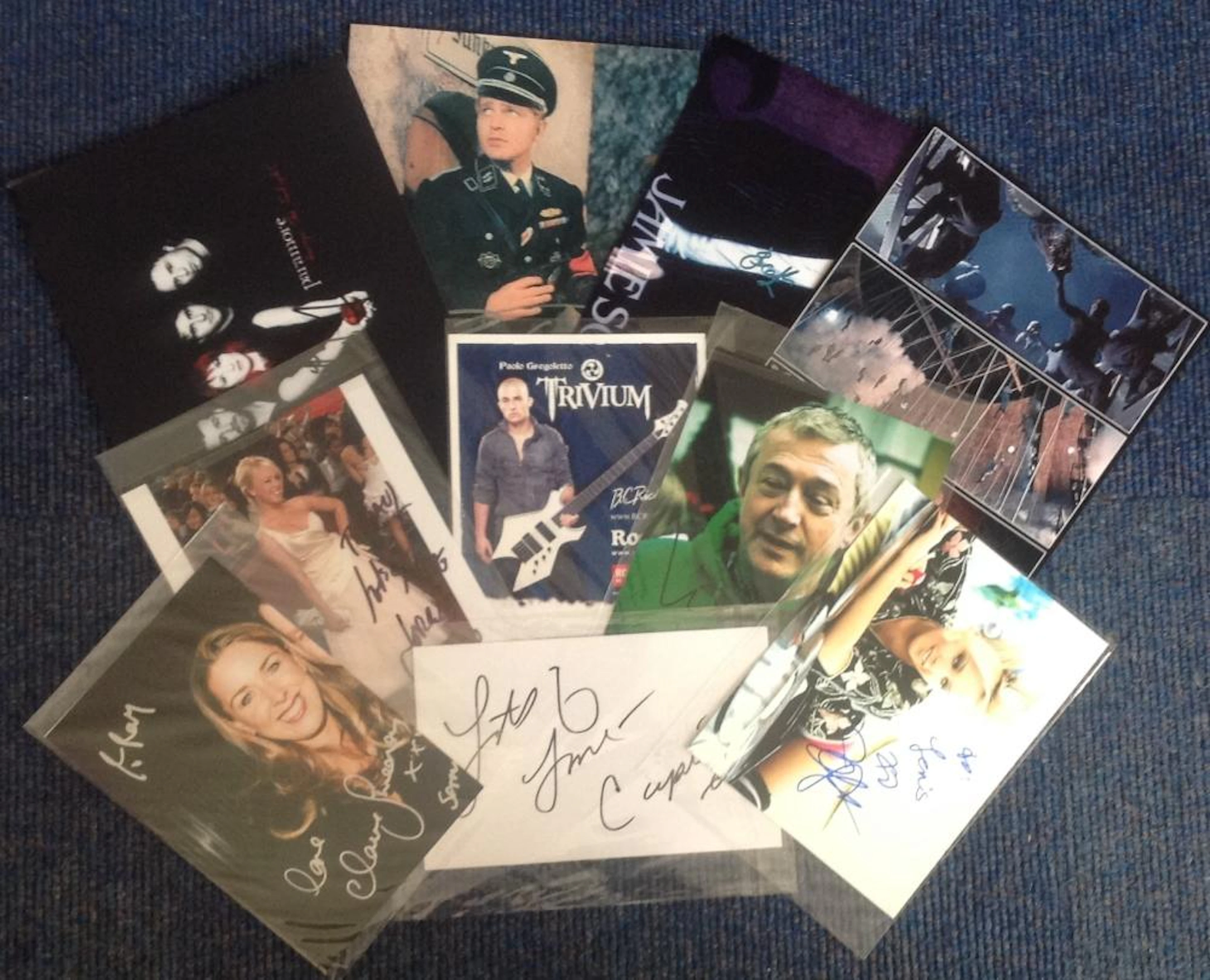 TV/Film/Music signed collection. 10 items. Includes, Caprice large signature piece. Paolo Gregoletto