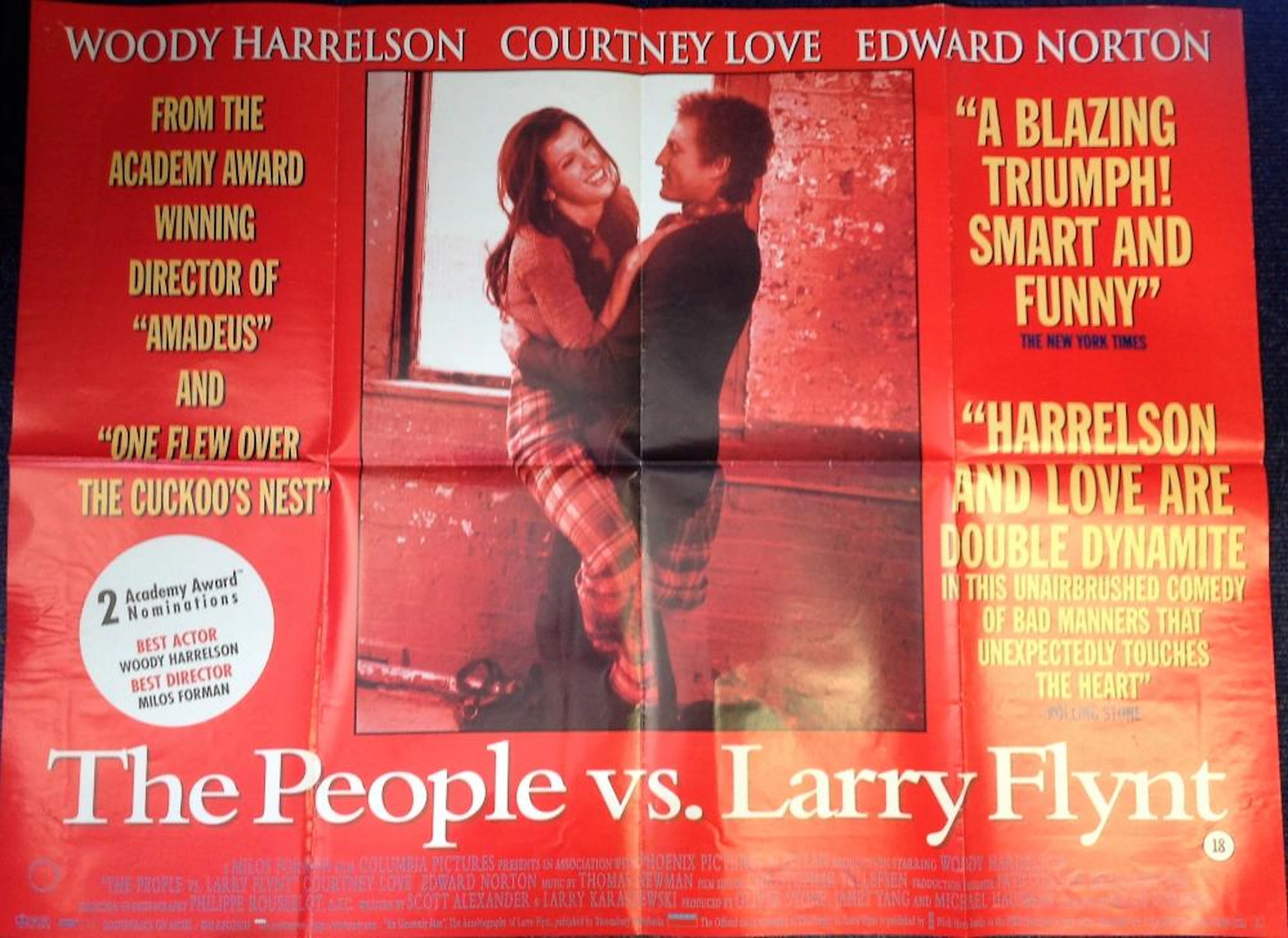 The People vs. Larry Flynt approx 30x40 original movie poster from 1996 American biographical