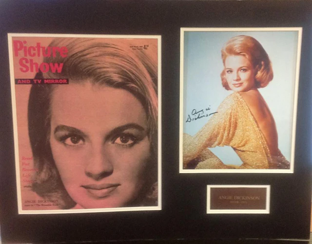 Angie Dickinson 17x22 overall mounted signature piece includes Picture show and TV Mirror magazine