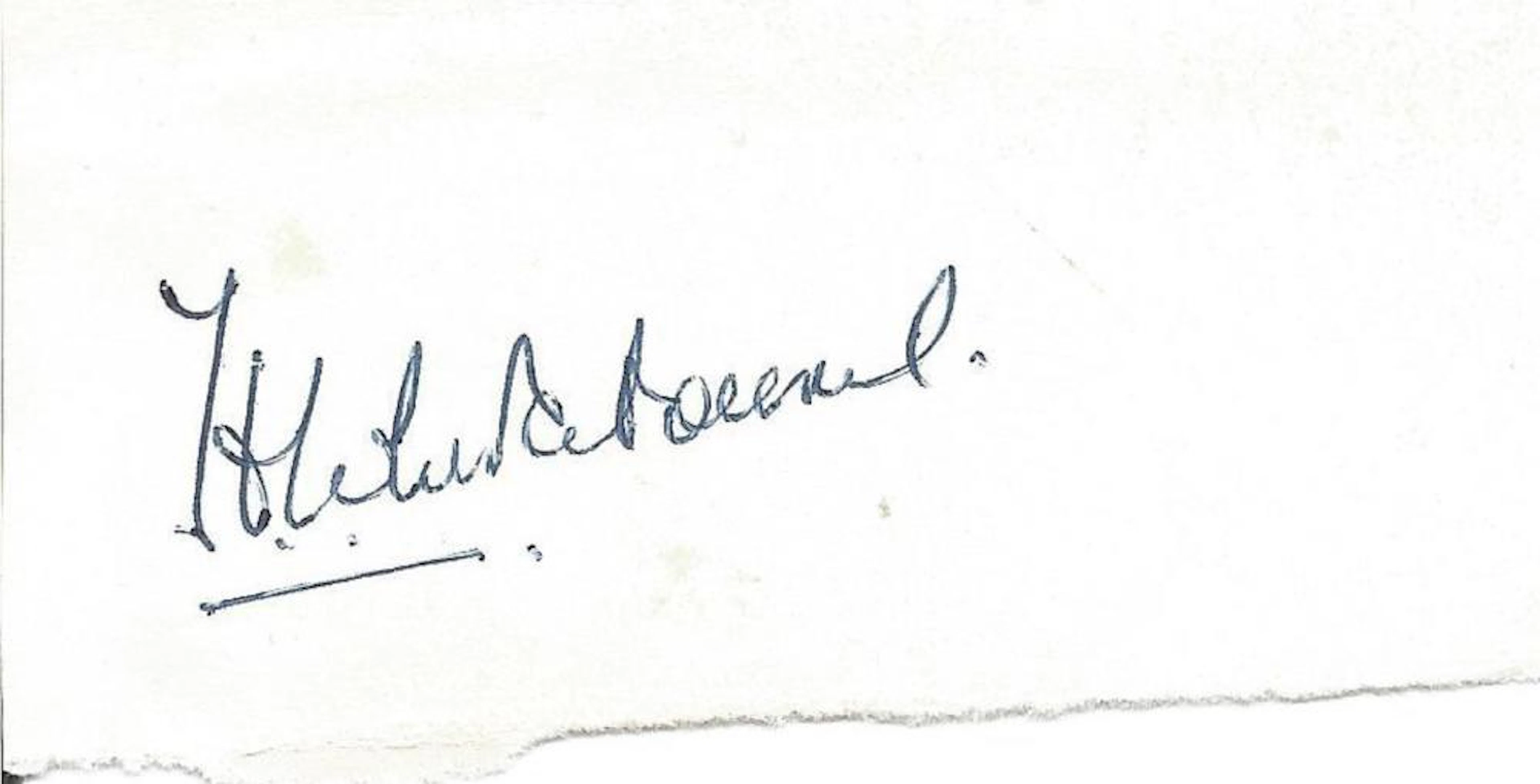 Victoria Cross winner Herbert Wallace Le Patourel VC signed small signature piece. 1940 He then