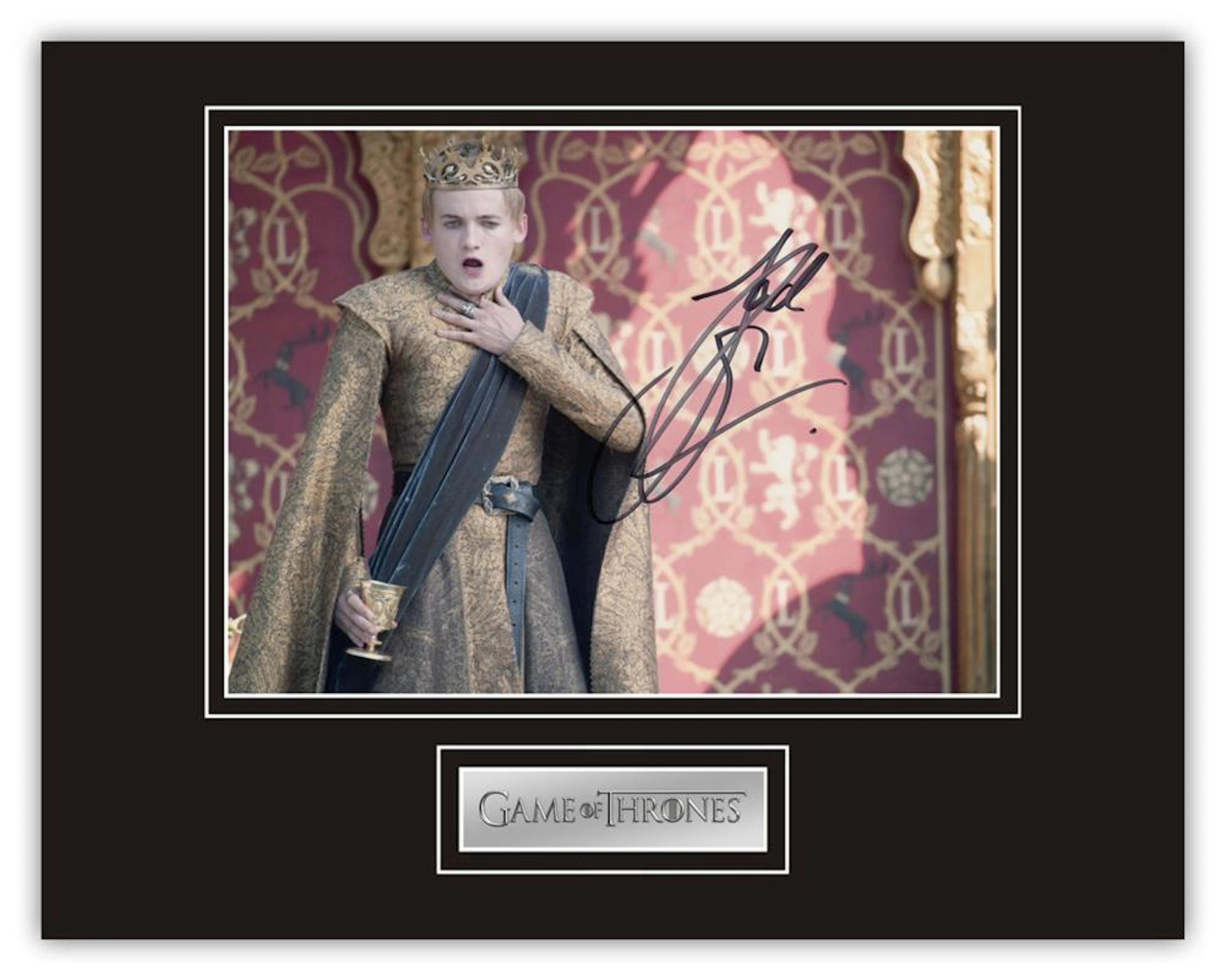 Stunning Display! Game Of Thrones Jack Gleeson hand signed professionally mounted display.