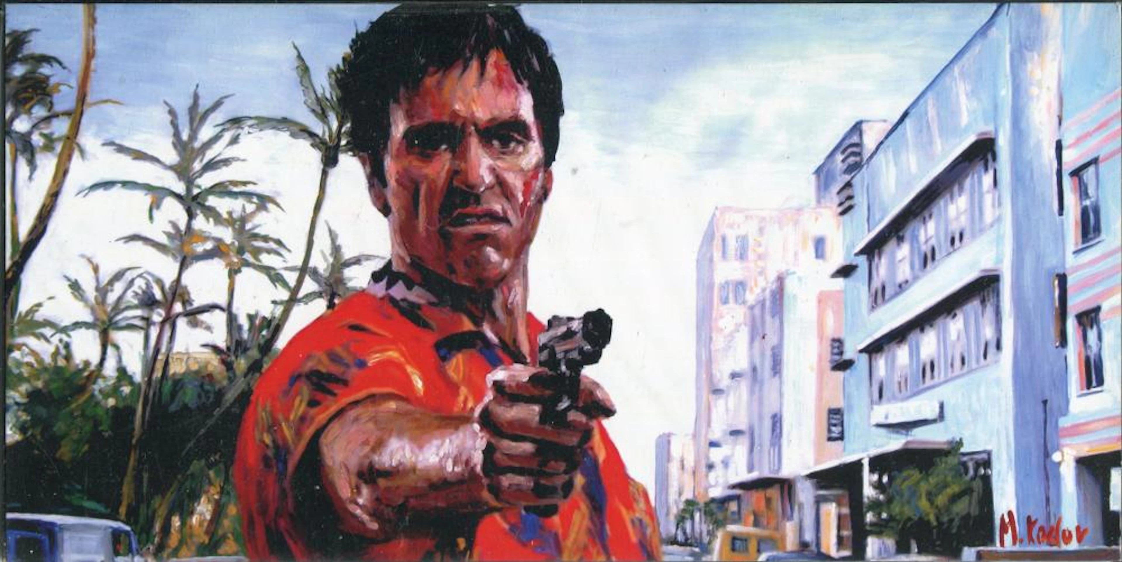 Scarface. Approx 6x11 inch timeart print which comes housed on a black mount and wrapped in