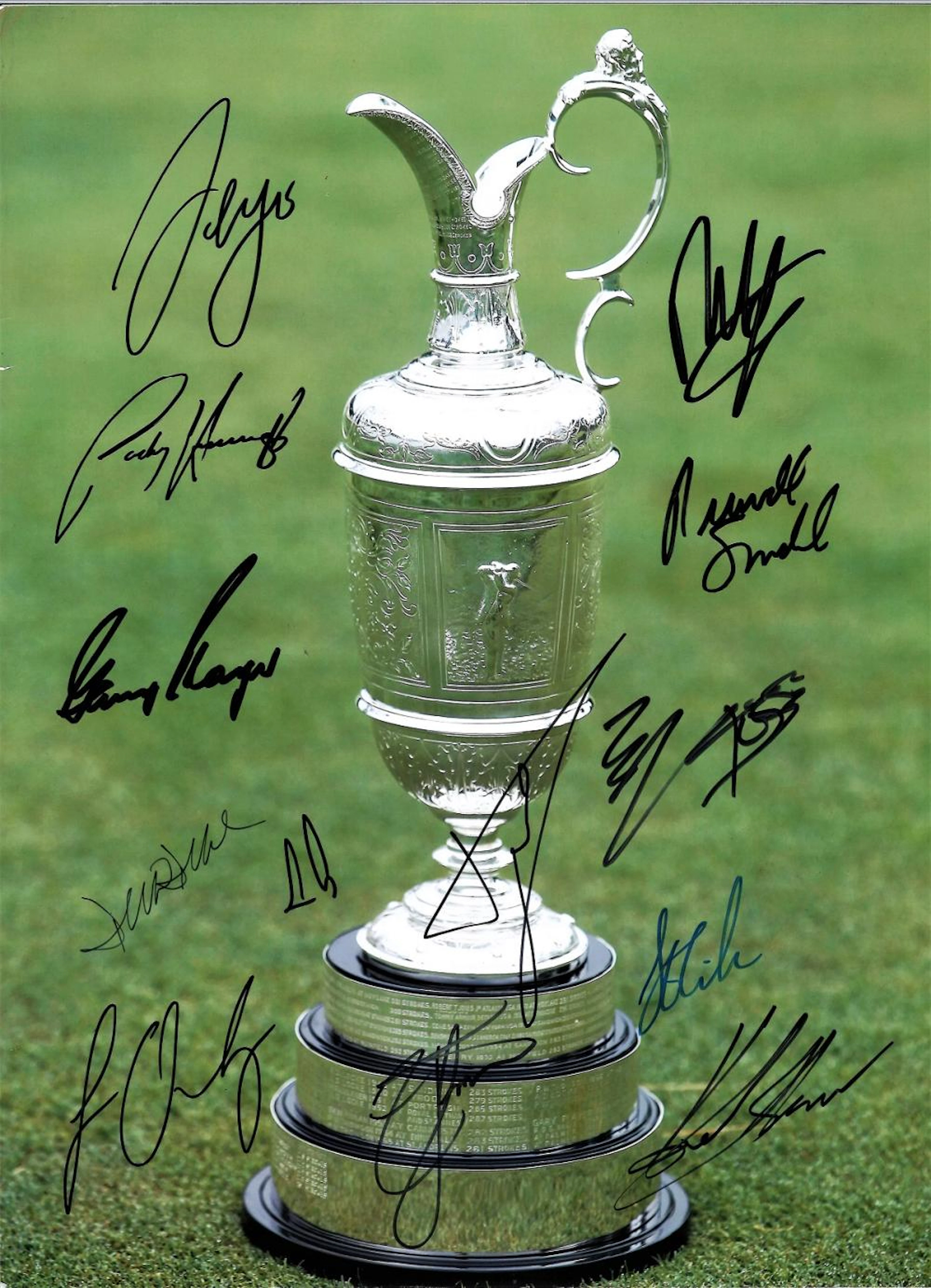 B Golf Open multi Signed 16 x 12 inch golf colour photo. Good Condition. All autographed items are
