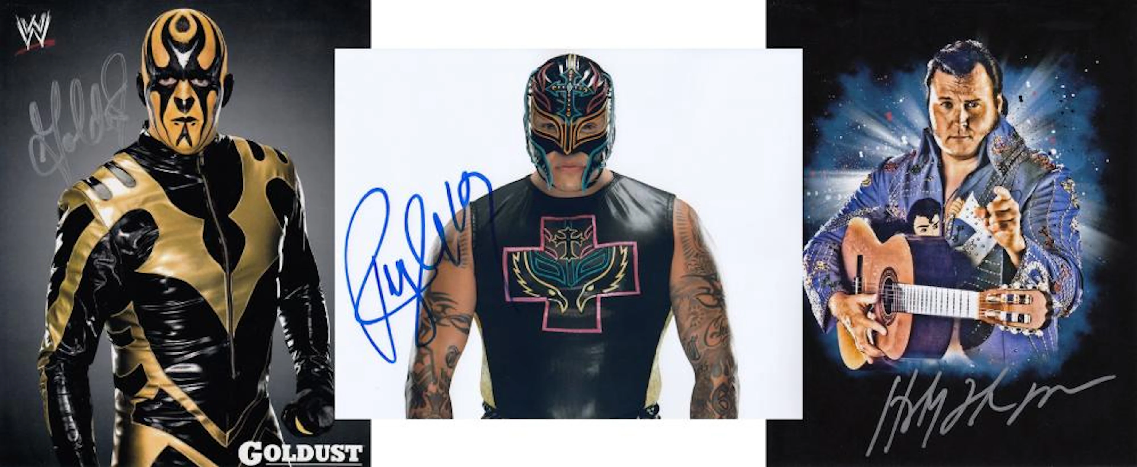 Blowout Sale! Lot of 3 WWE / WWF hand signed 10x8 photos. This beautiful lot of 3 hand signed photos