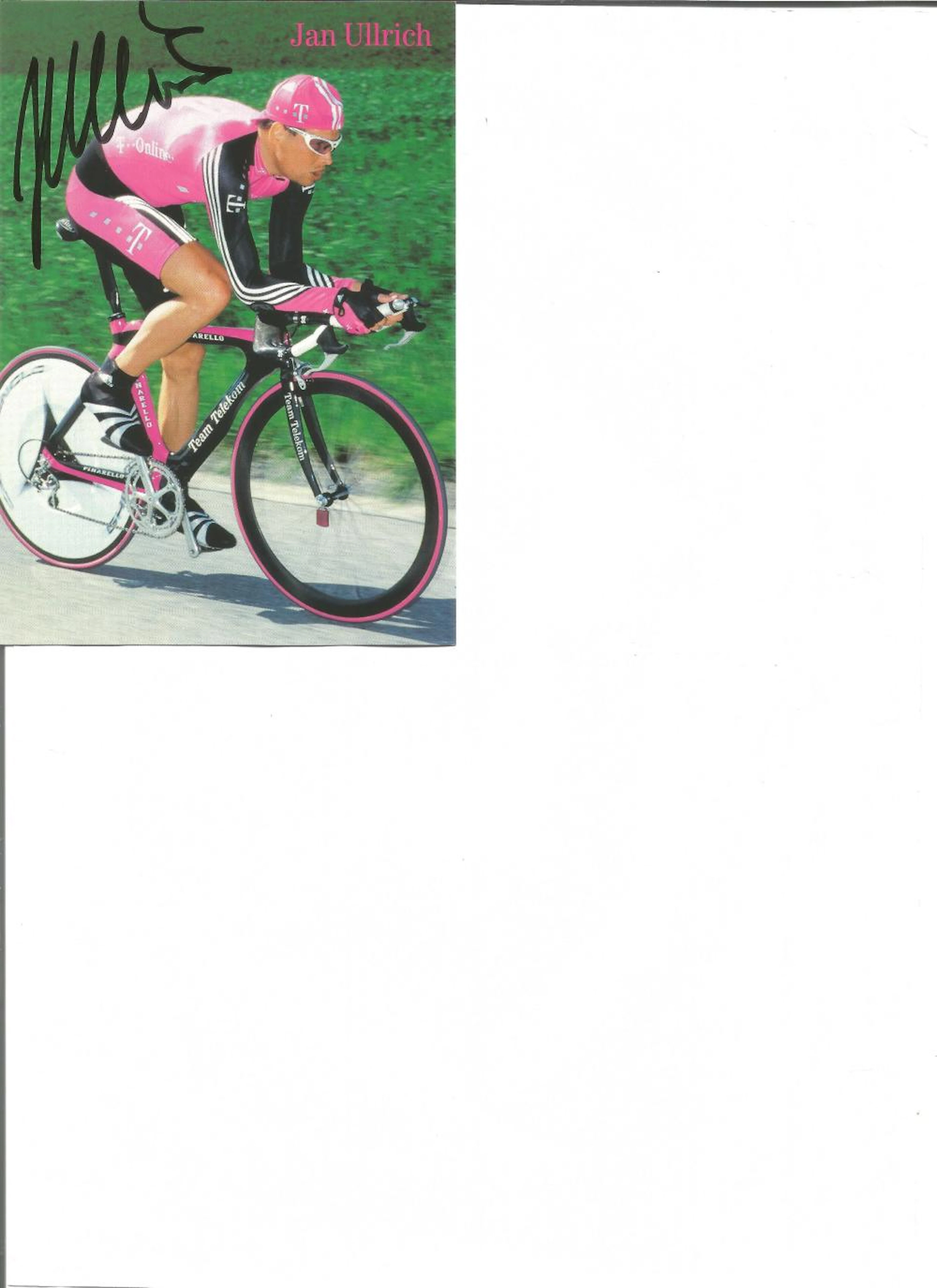 Cycling Jan Ulrich signed 6 x 4 inch promo photo. Jan Ullrich born 2 December 1973 is a German