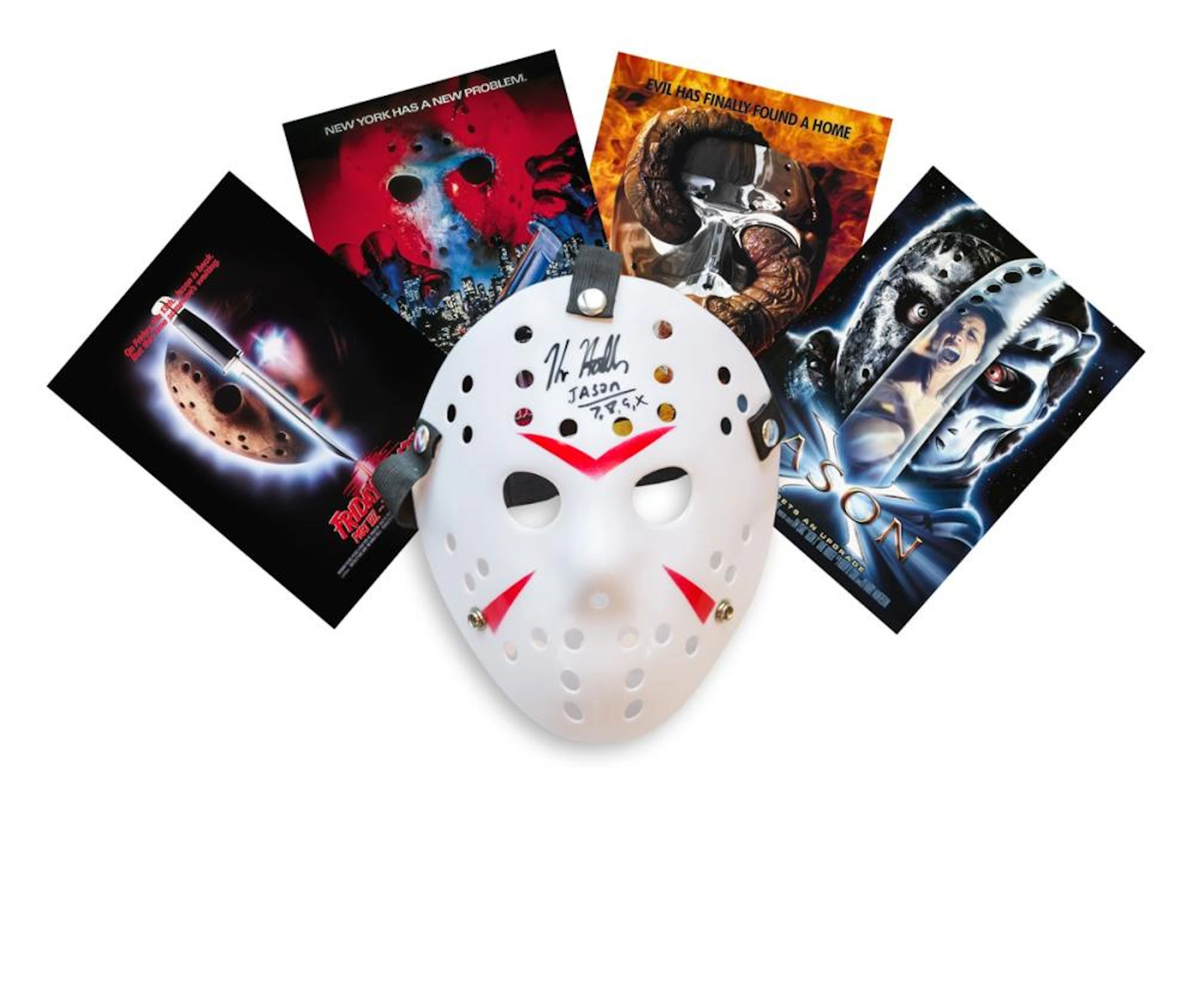 Kane Hodder Friday 13th hand-signed Jason Voorhees mask. Hand-Signed by Kane Hodder, who played