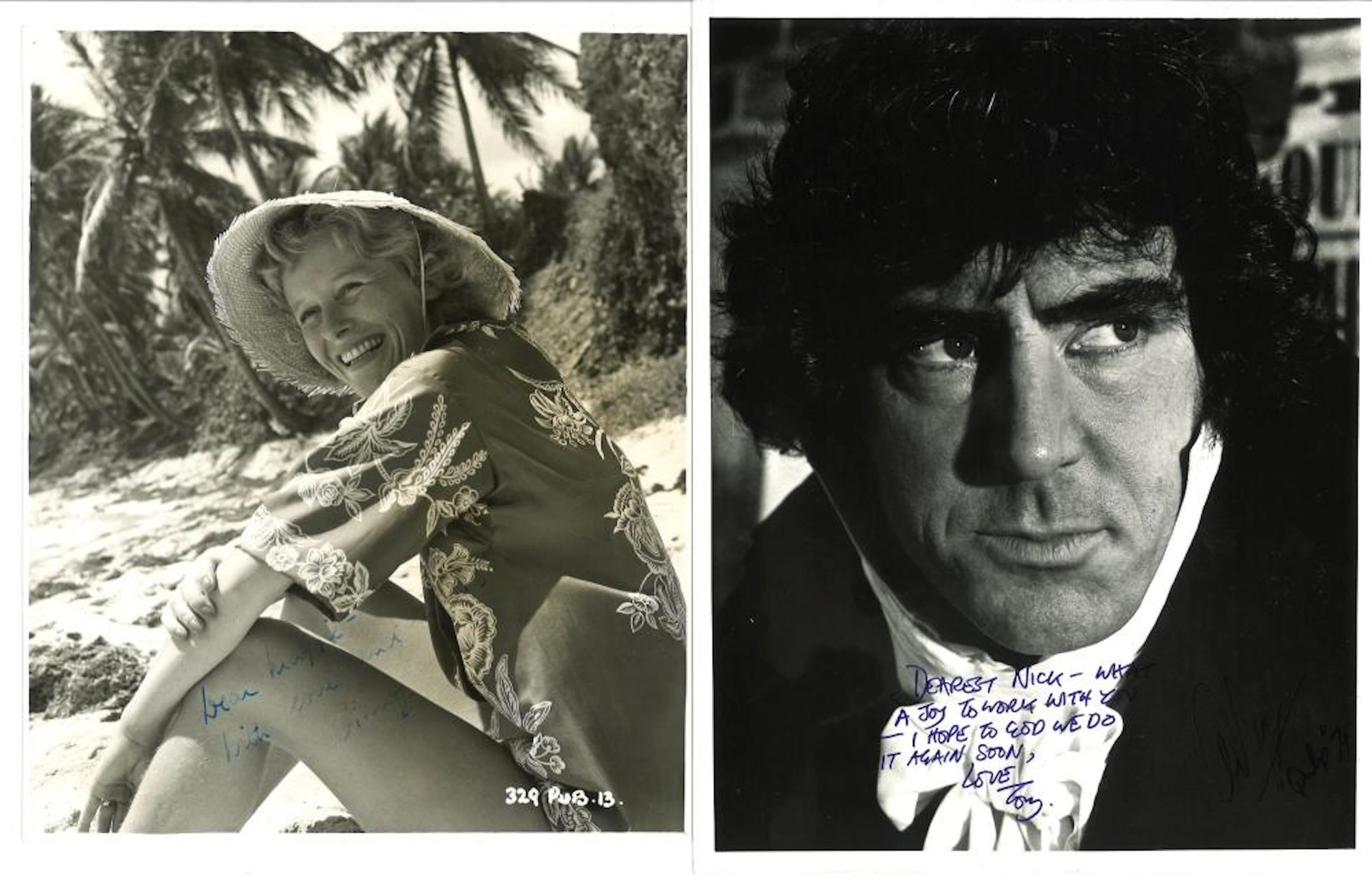 Entertainment collection includes 8 assorted black and white vintage photos signatures include