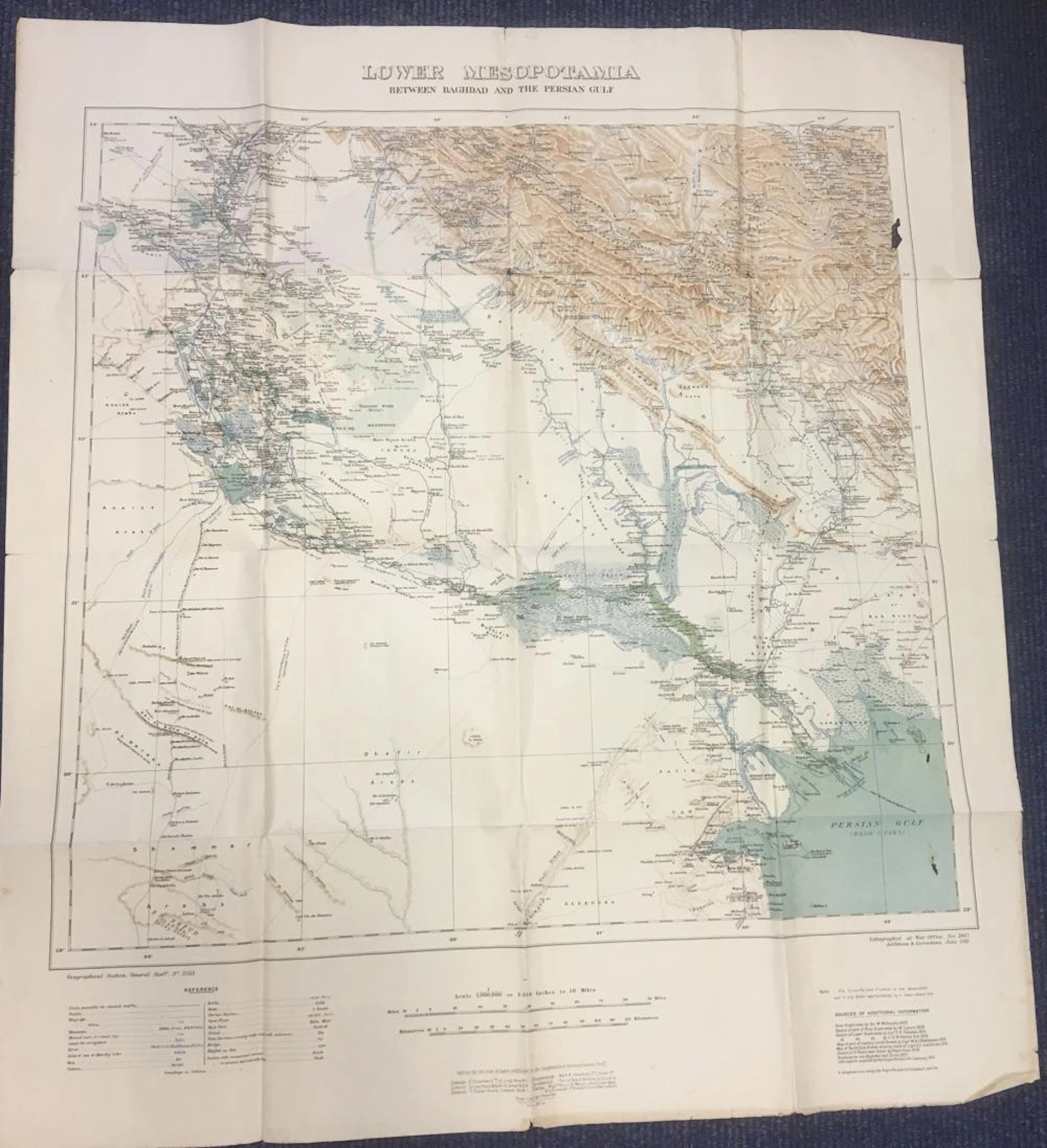 Rare 1911 Map and Mentioned in Dispatches Certificate from George Roy Hutton 1914 - 1919,