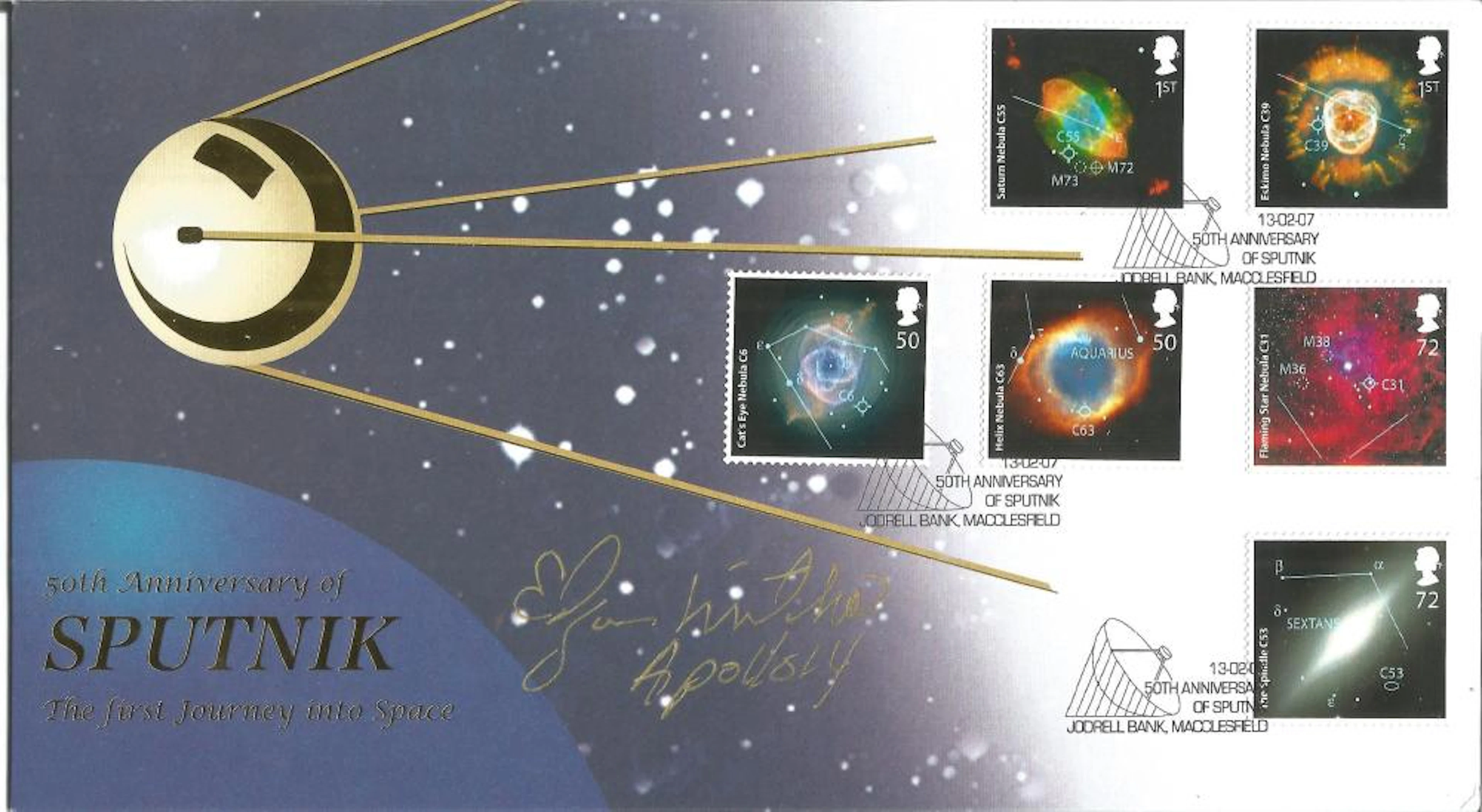 Dr Edgar Mitchell Apollo 14 NASA Moonwalker astronaut signed 2007 Buckingham Covers. The Sky at