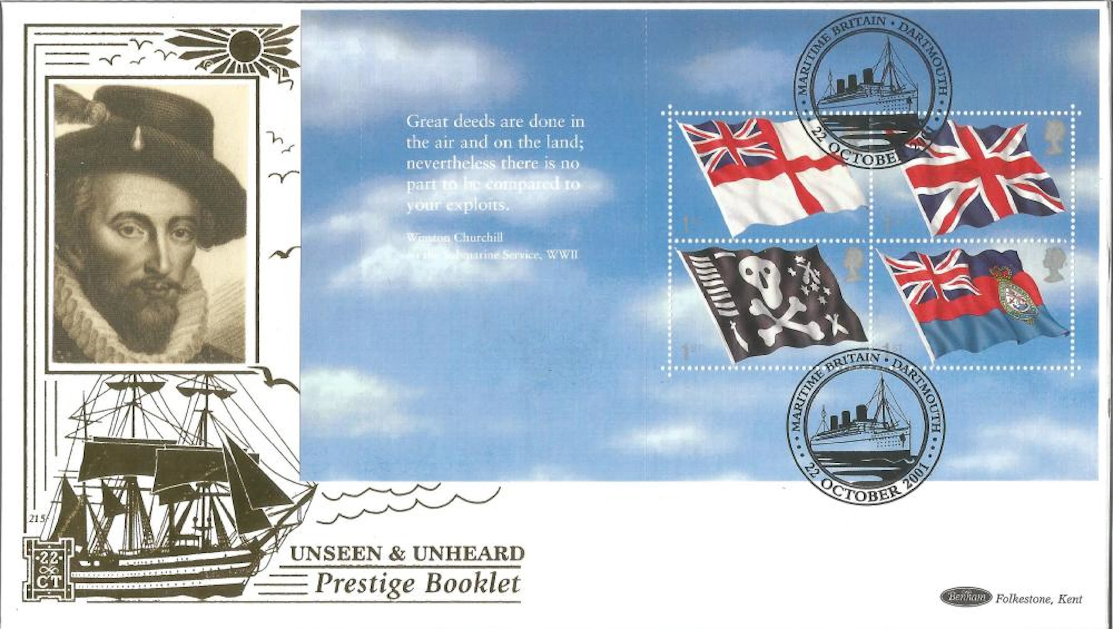 Unseen & Unheard Prestige Booklet Benham Gold Cover PM Maritime Britain Faslane Helensborough 22nd