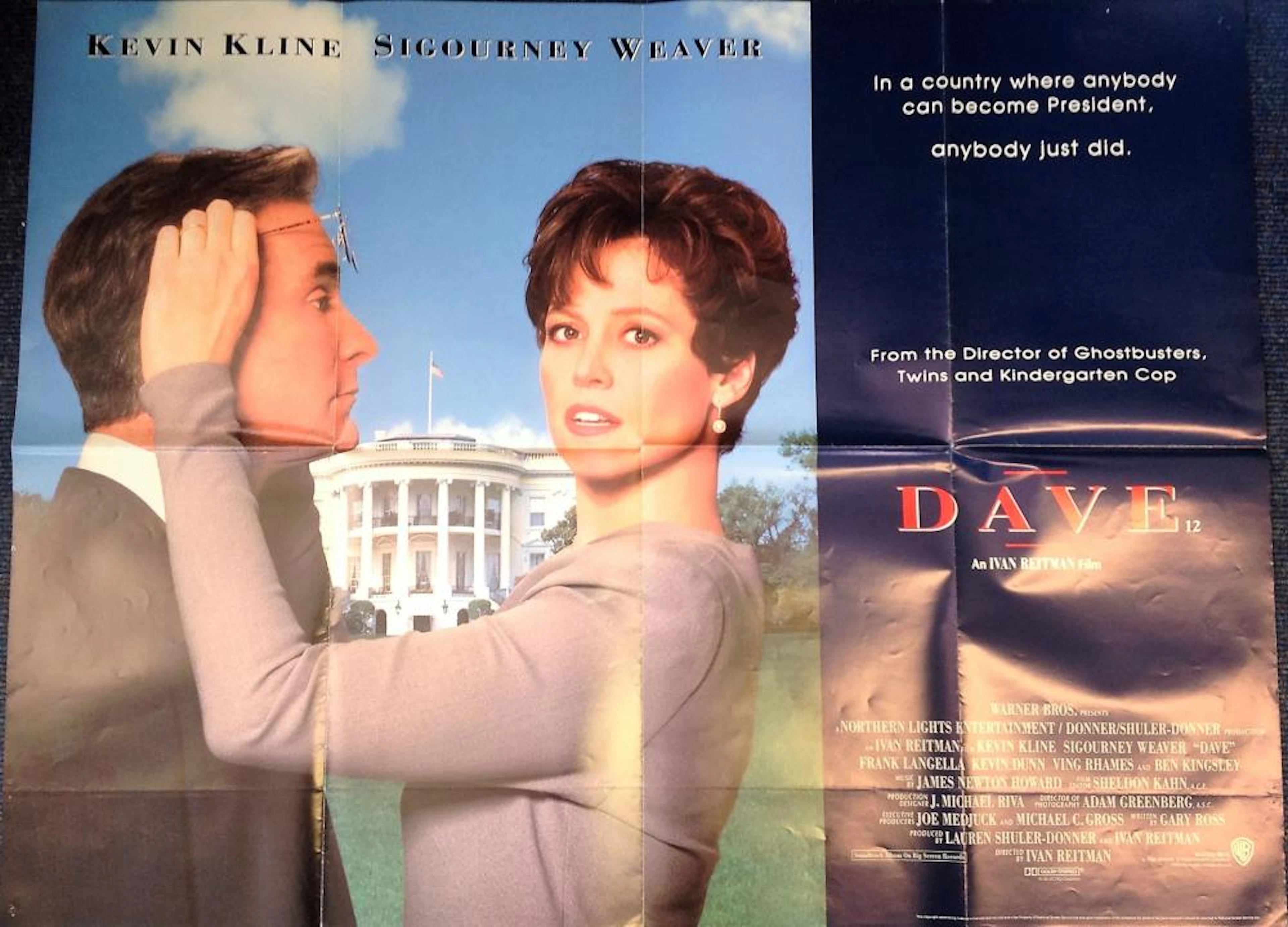 Dave approx 30x40 original movie poster from the 1993 American political comedy film starring