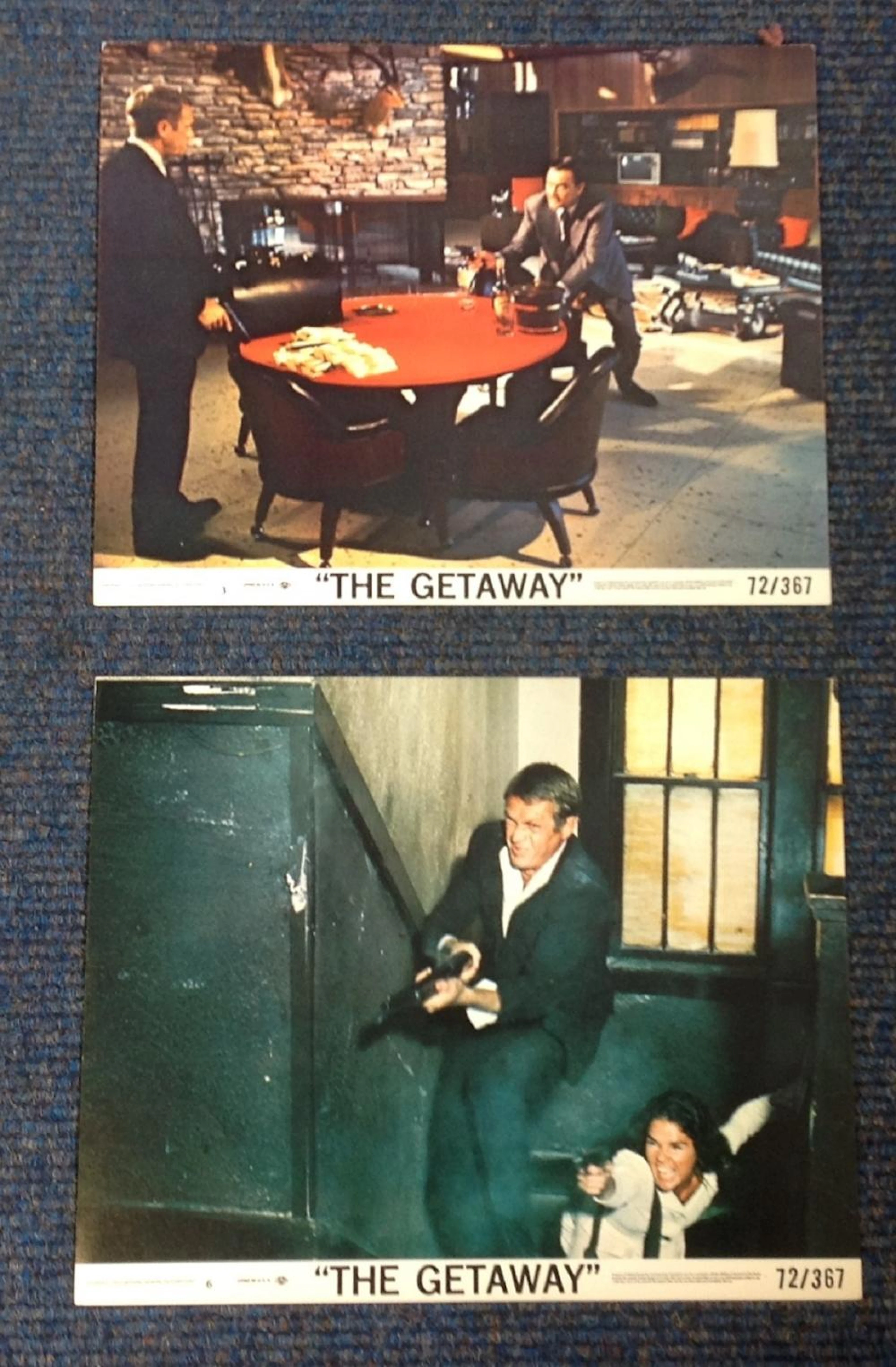 The Getaway two vintage lobby cards from the 1972 American action thriller film based on the 1958