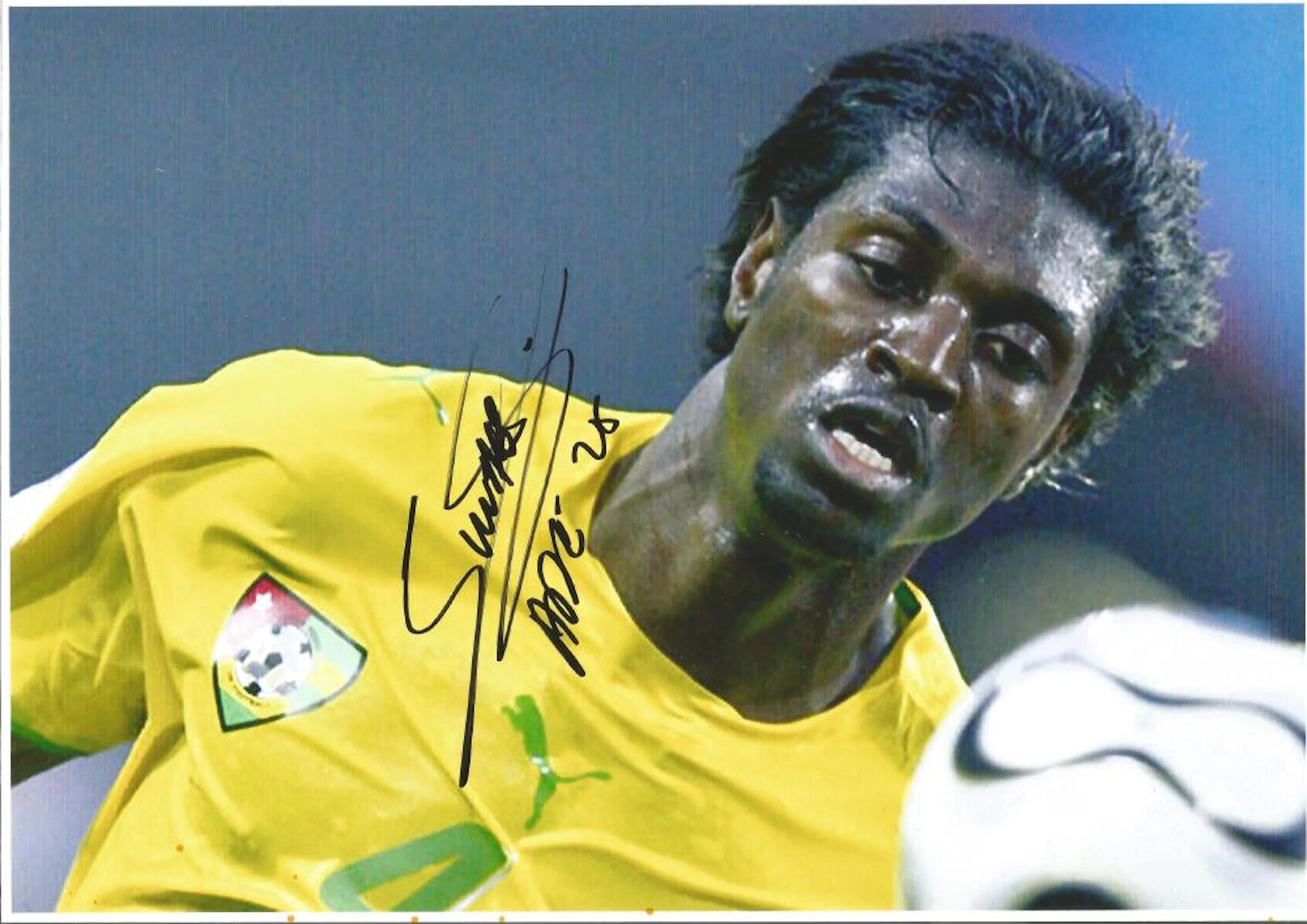Football Emmanuel Adebayor signed 12x8 colour photo pictured in action for Togo. Sheyi Emmanuel
