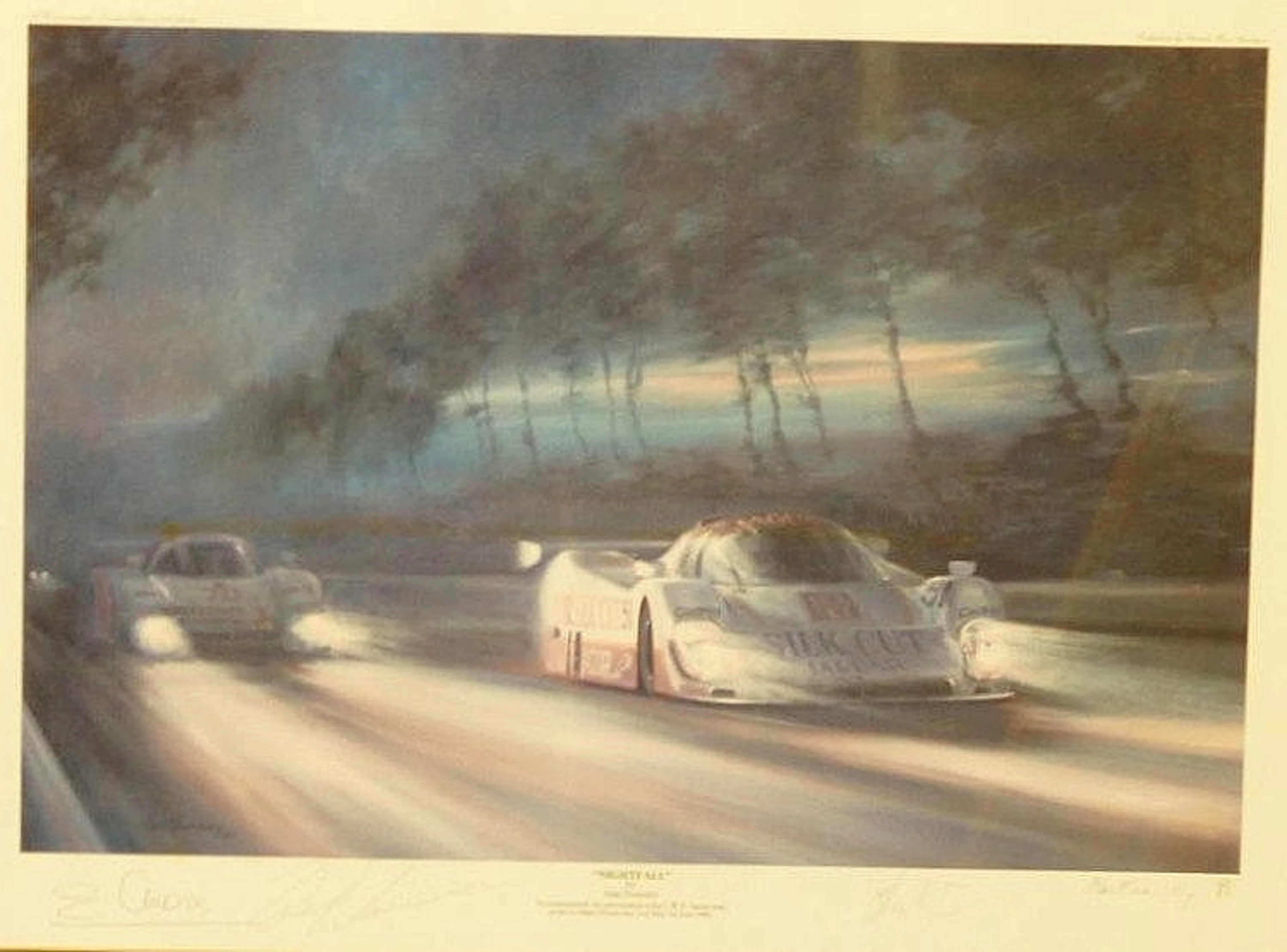 After Alan Fearnley. A motor racing print entitled