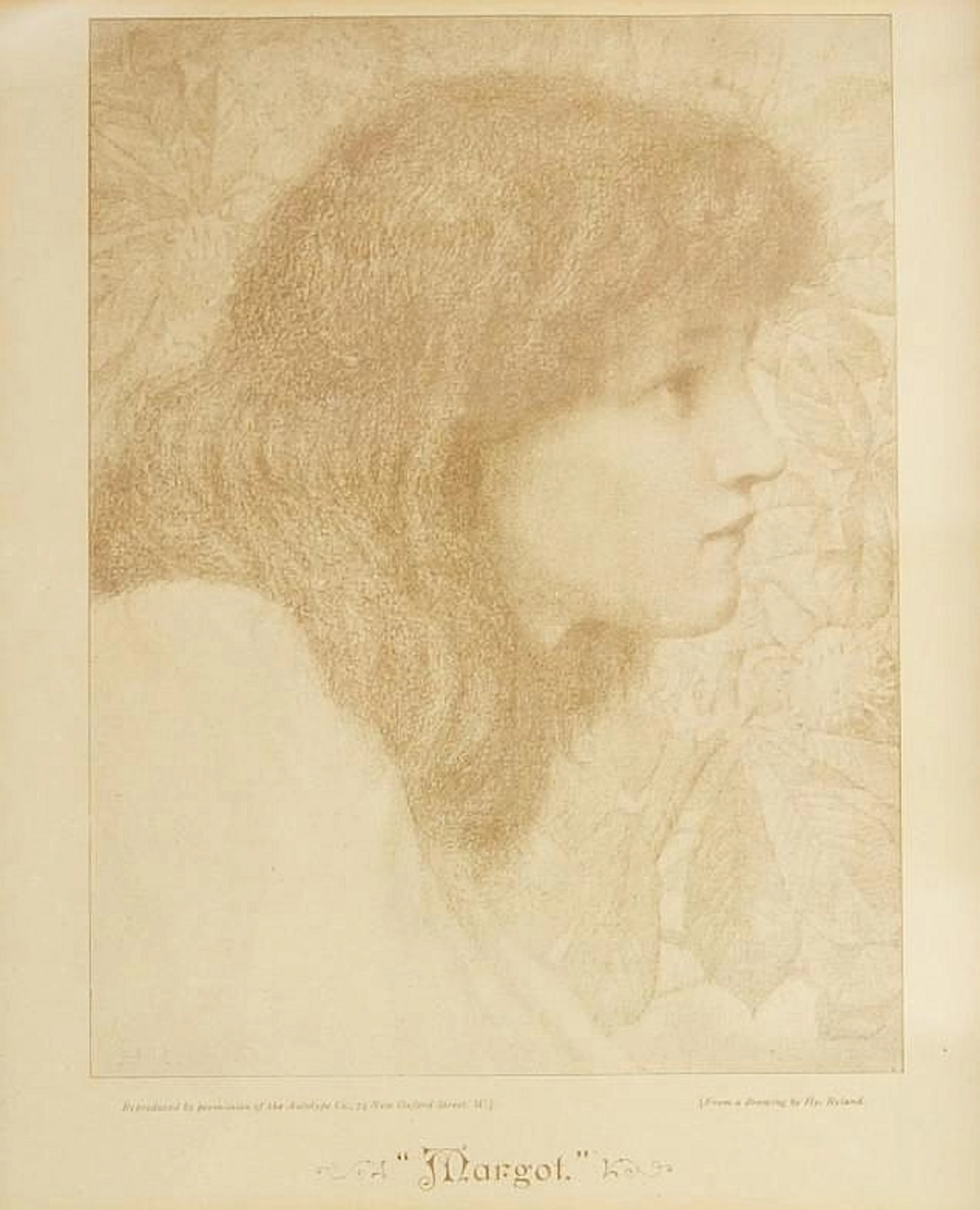 A pair of Pre-Raphaelite portrait prints by