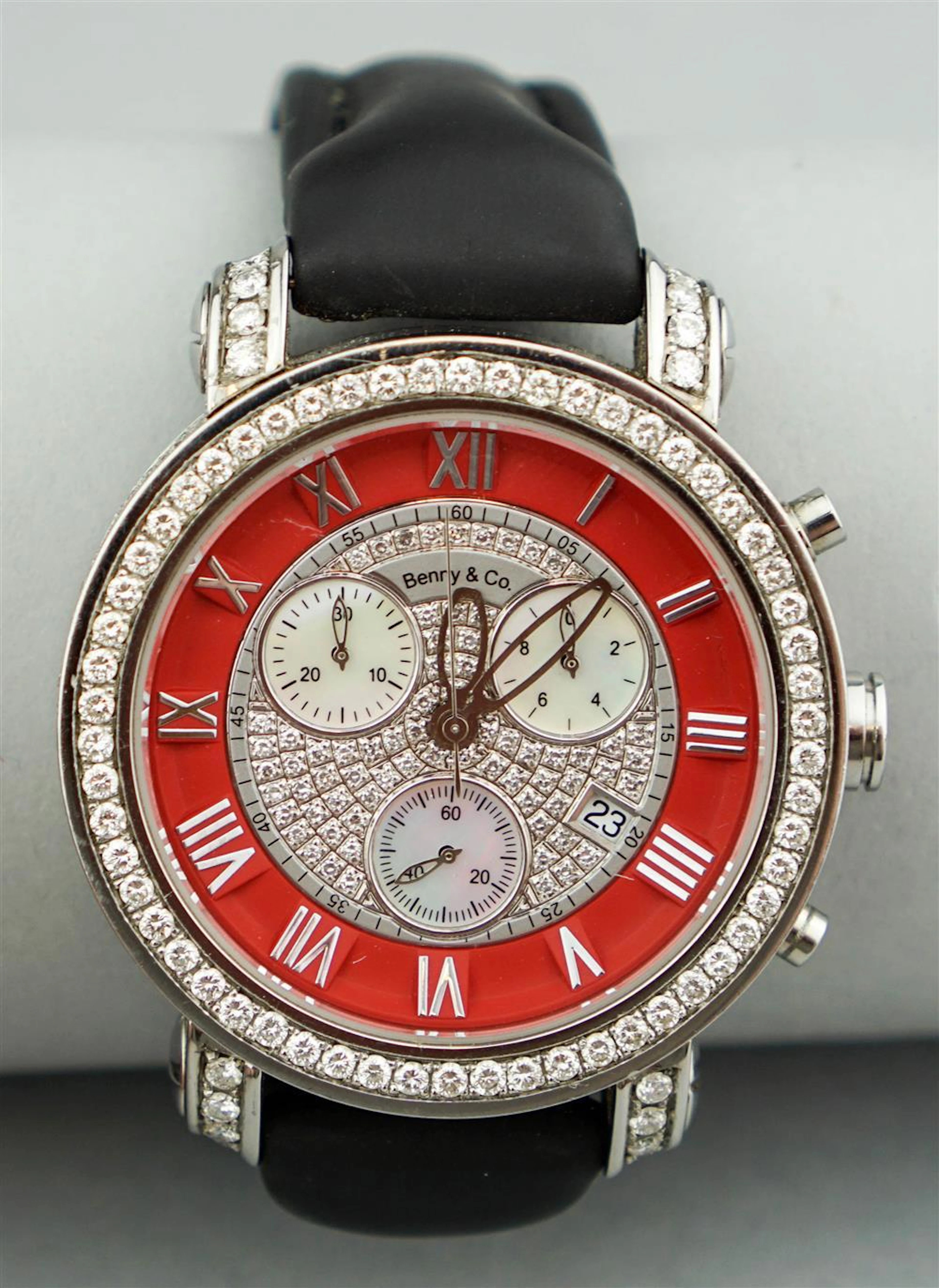 BENNY & CO. 8CTTW DIAMOND AND STAINLESS STEEL CHRONOGRAPH WATCH
