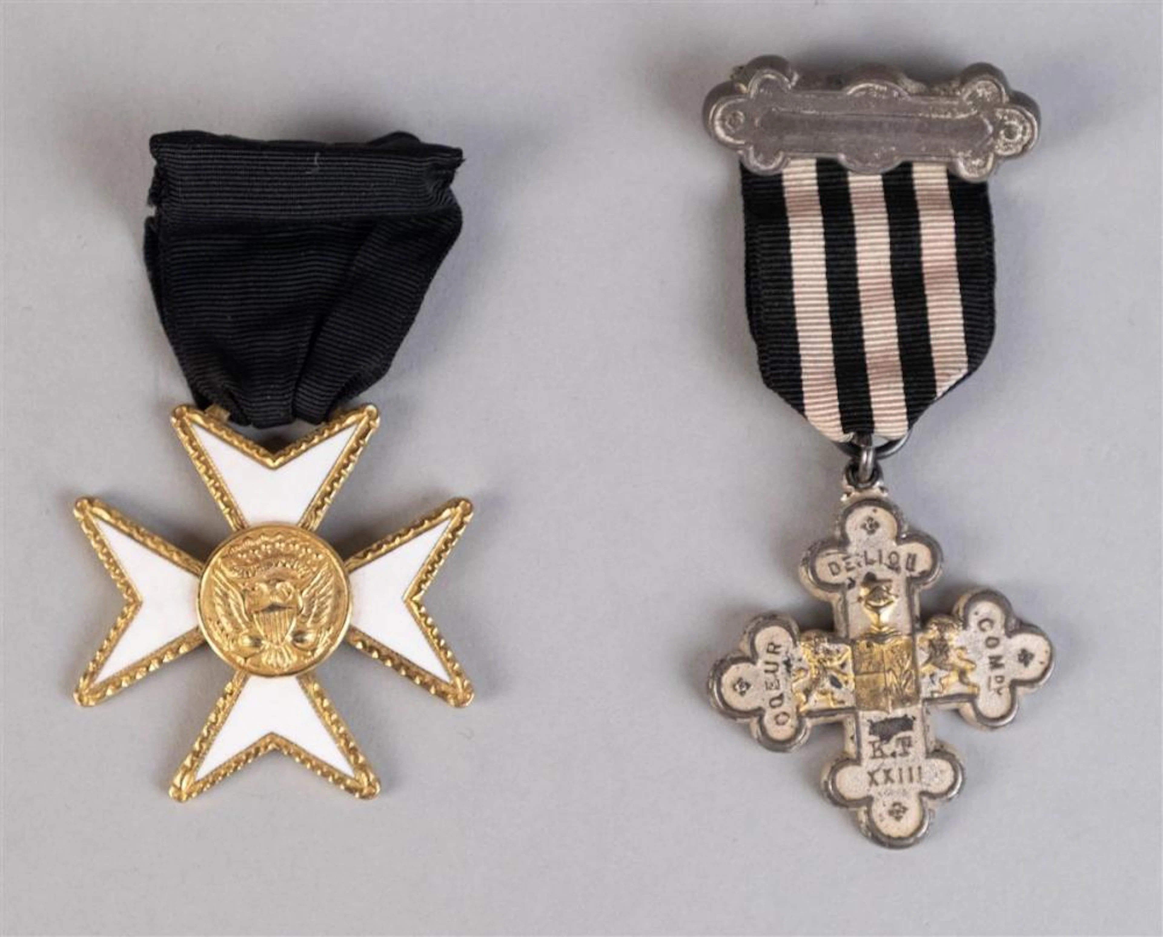 TWO MASONIC KNIGHTS TEMPLAR MEDALS, 20TH CENTURY