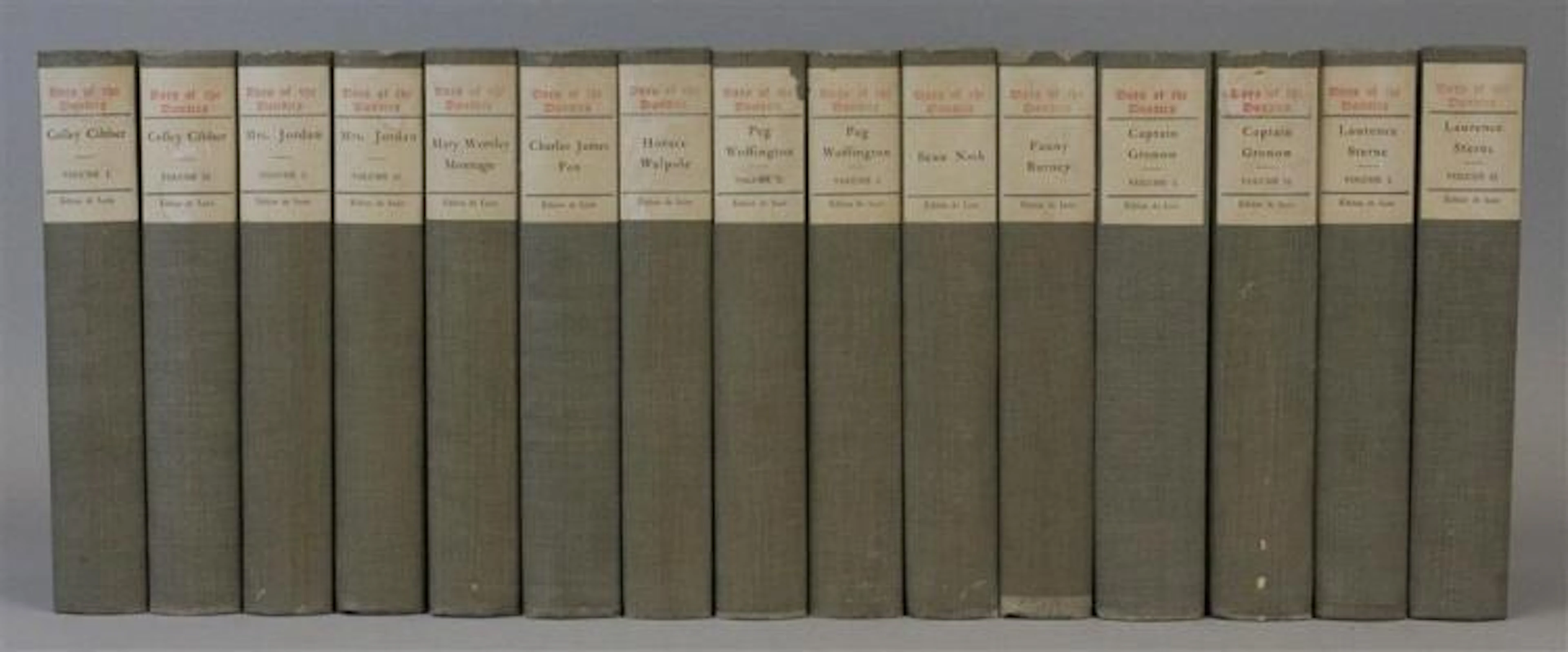 DAYS OF THE DANDIES, GROLIER SOCIETY, LIMITED EDITION DE LUXE 15 VOLUME SET WITH ARTHUR MURPHY ON SAMUEL JOHNSON'S WORKS