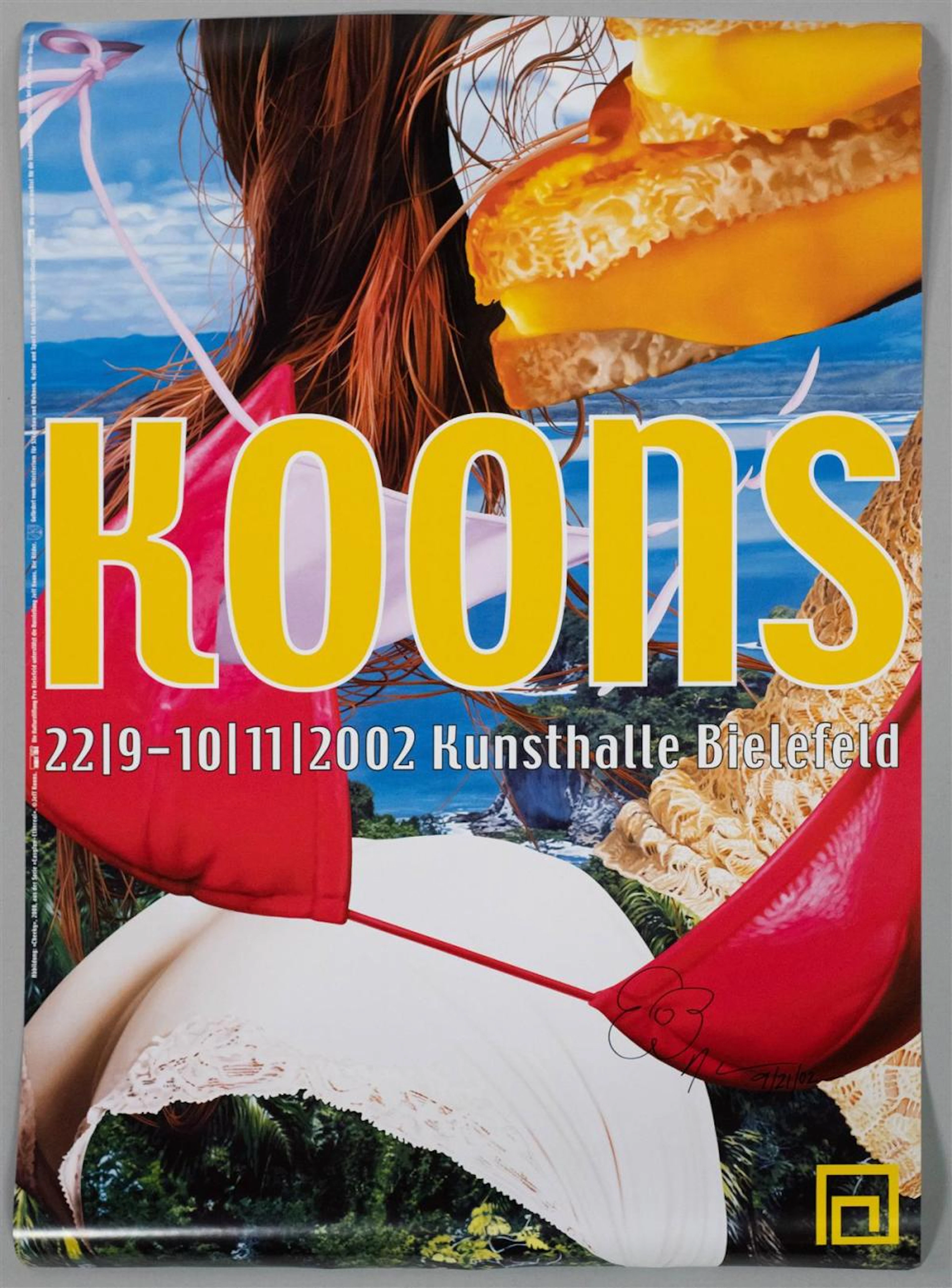 JEFF KOONS (AMERICAN, 1955-) PAIR OF EXHIBITION POSTERS for "JEFF KOONS: PICTURES 1980-2002" at KUNSTHALLE BIELEFELD, 2002 and "JEFF...