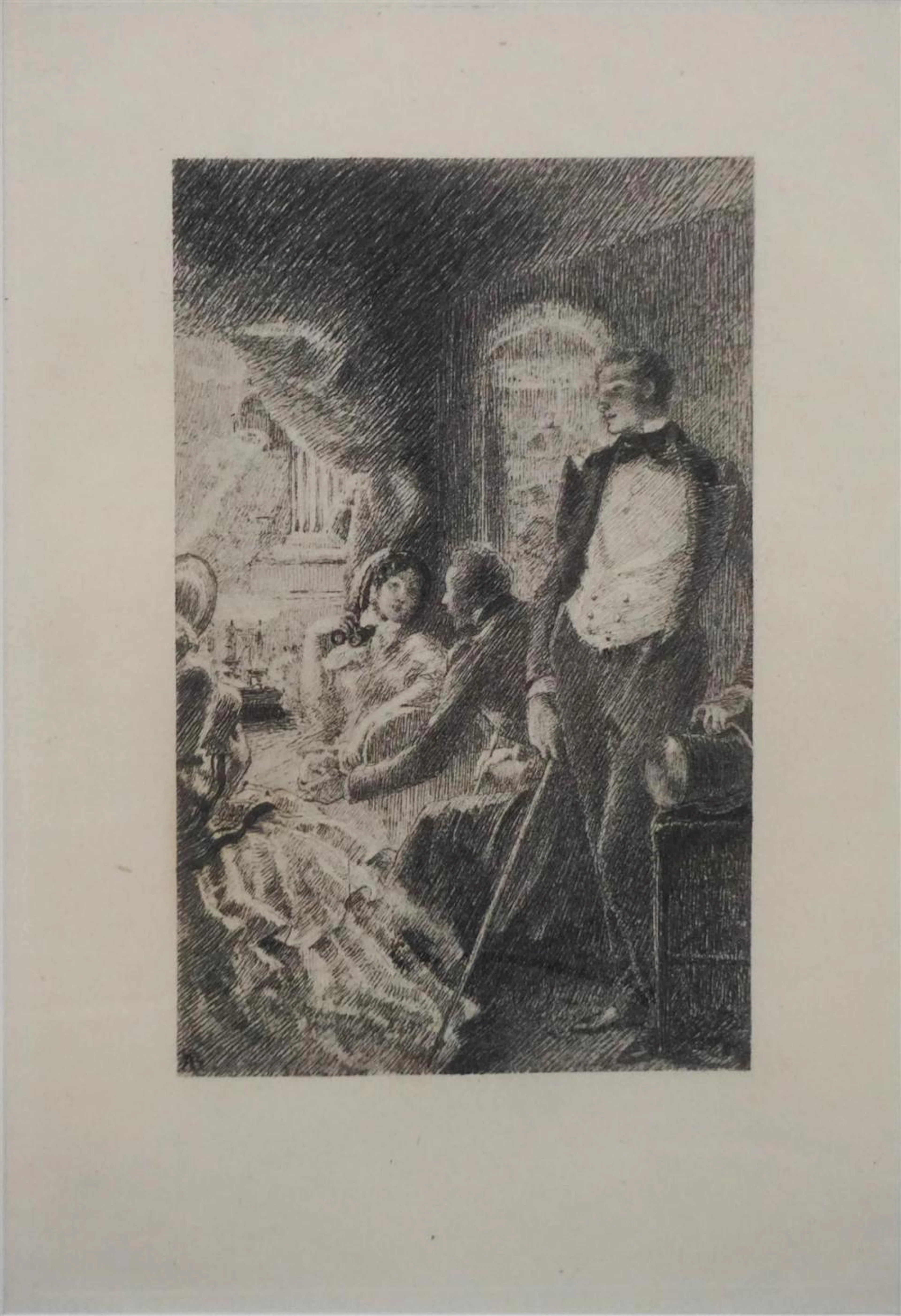 PAUL-ALBERT BESNARD (FRENCH, 1849-1934) DE L'OPERA Etching: 7 1/2 x 5 1/4 in.